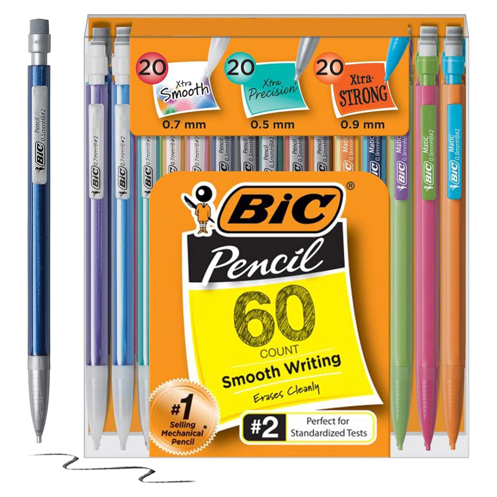 Paquete de 60 Lápices Mecánicos BIC 0.5mm, 0.7mm, 0.9mm
