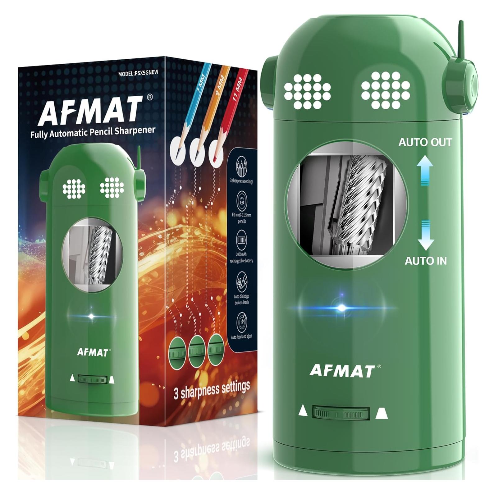 Sacapuntas Eléctrico Automático AFMAT Verde 7-11.5mm