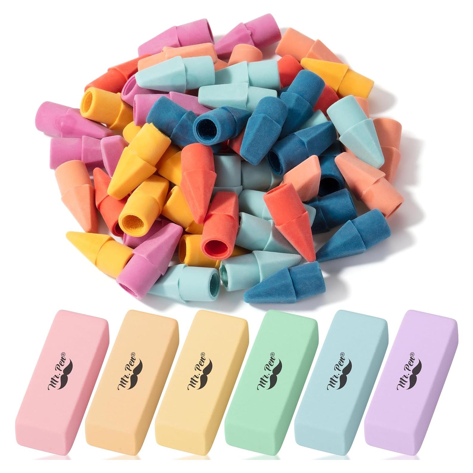 Juego de Borradores de Lápiz Mr. Pen 66 Piezas Colores Pastel
