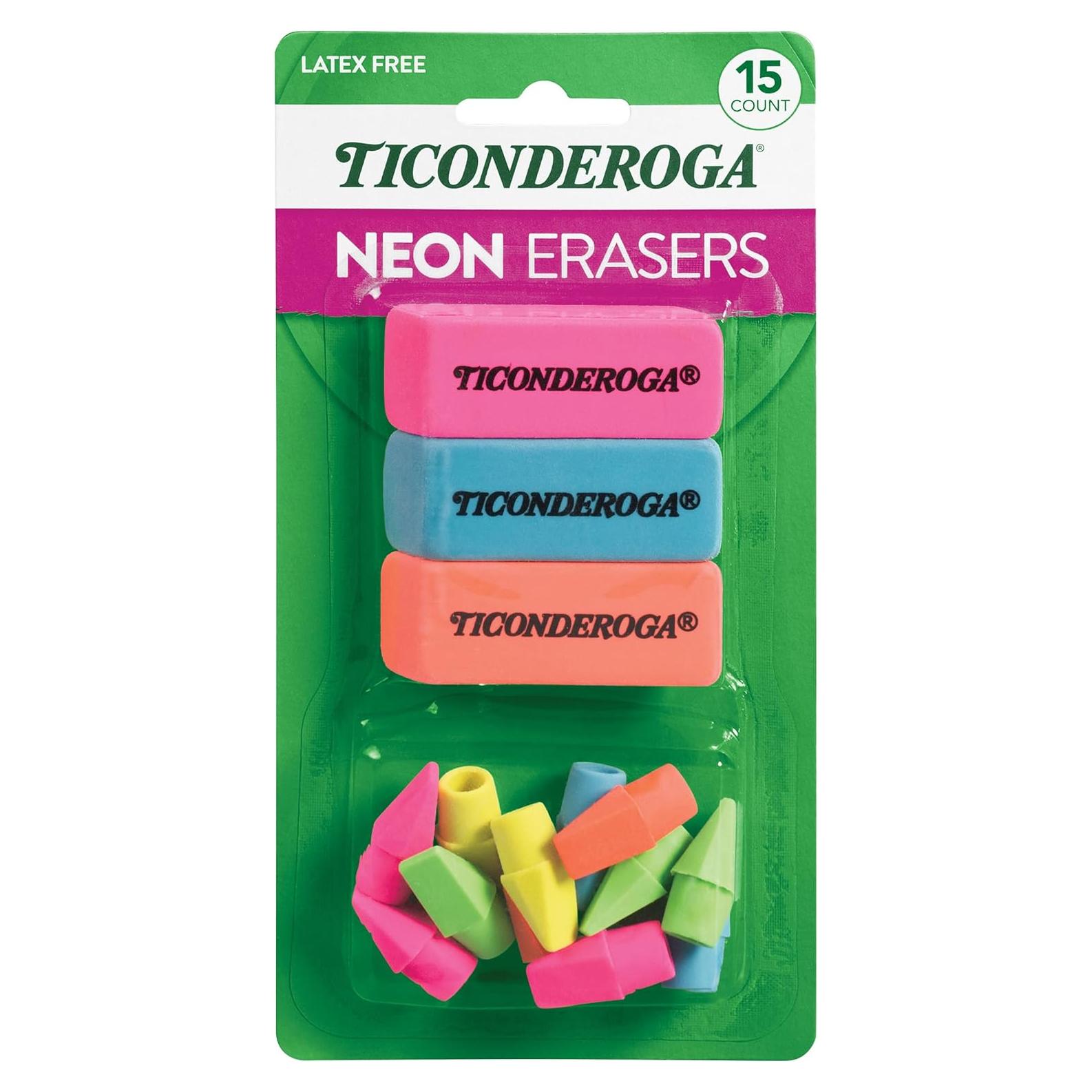Gomas de Borrar Ticonderoga Multicolor - Paquete de 15 Unidades