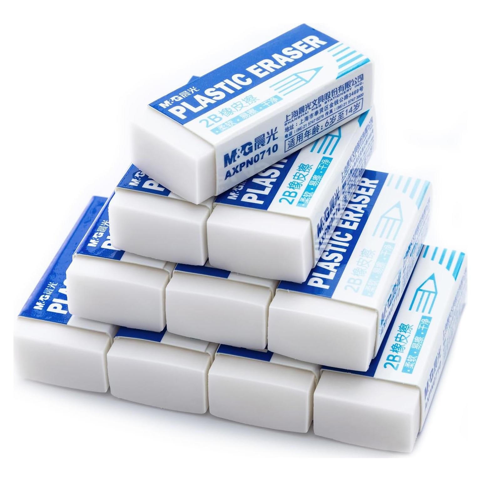 M&G Paquete de 12 Gomas de Borrar Blancas 4.29x1.70cm