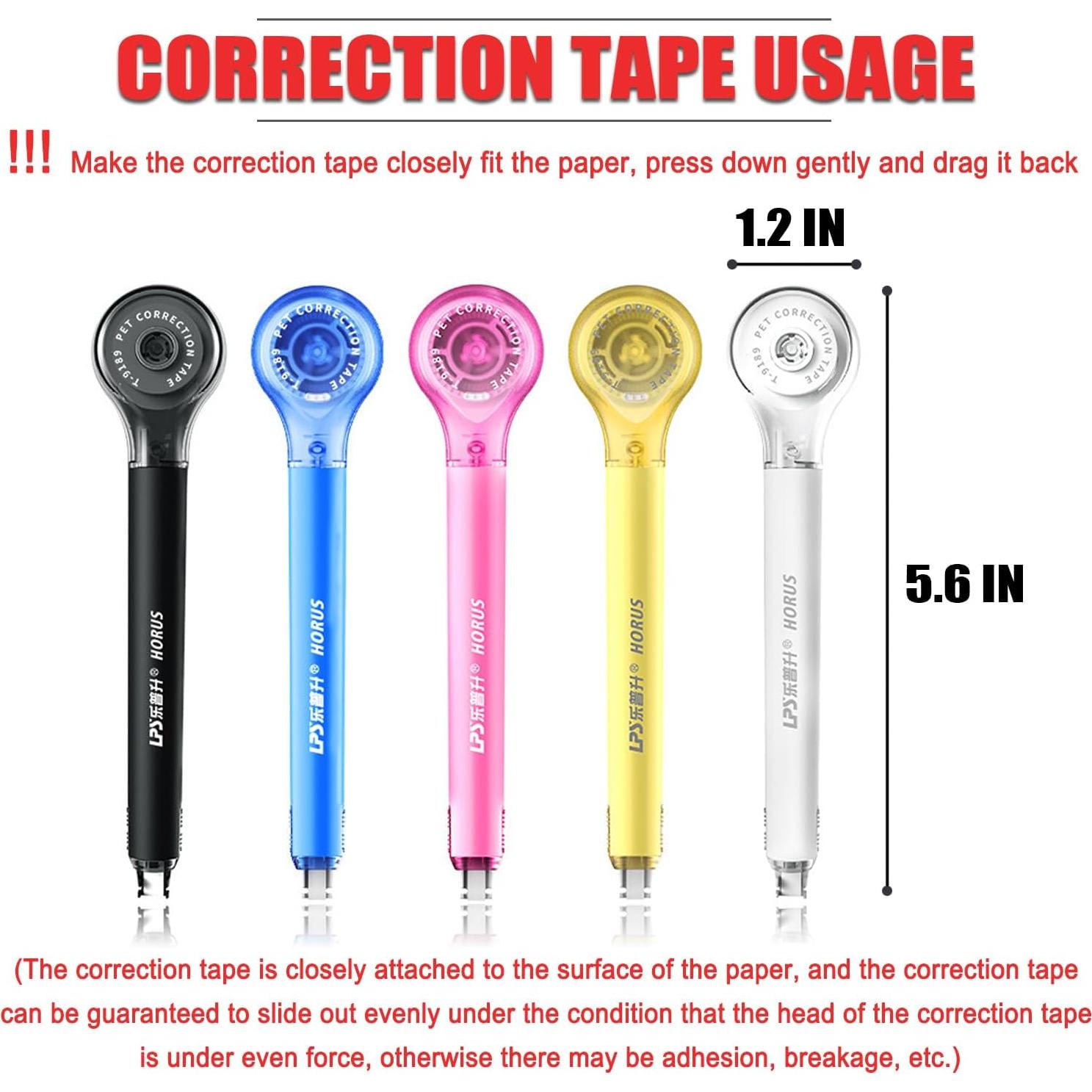 5 Pcs Correctores de Cinta Alopuxi 5mm x 6m Blanco