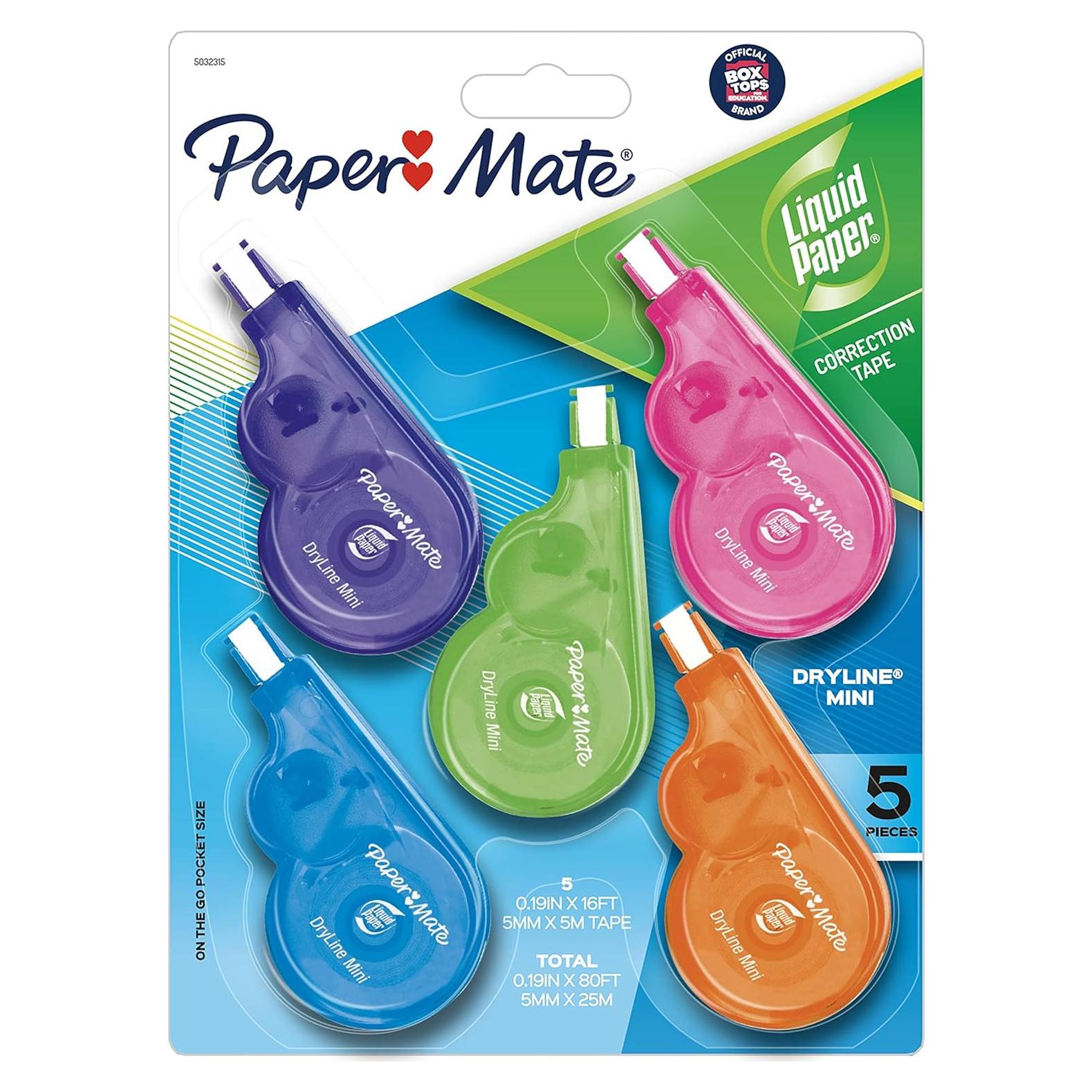 Cinta Correctora Liquid Paper Mini Paper Mate, 5 Colores
