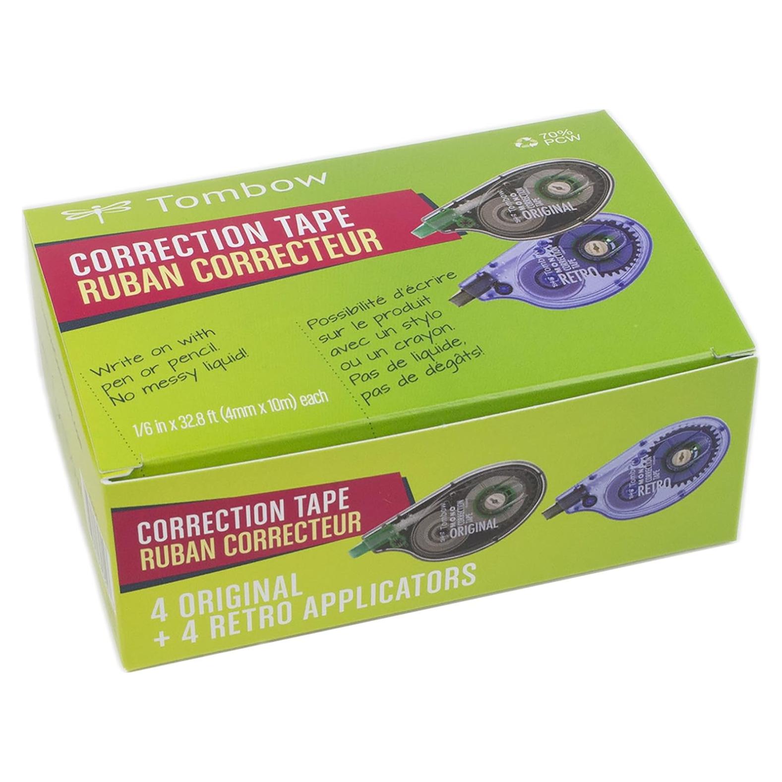 Cinta de Corrección Tombow MONO, Paquete de 8, 4mm x 10m