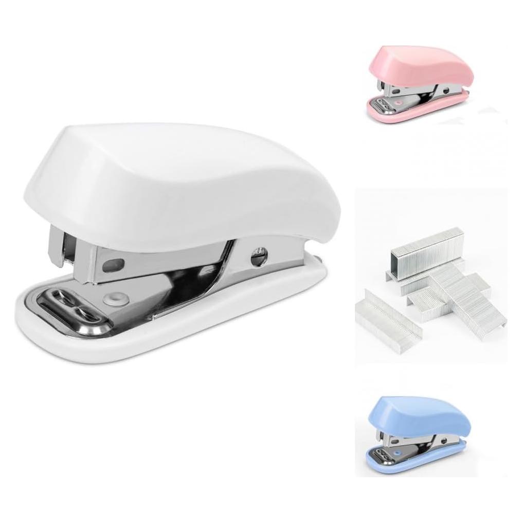 Grapadora Mini Knamoda Blanca para Oficina y Estudiantes