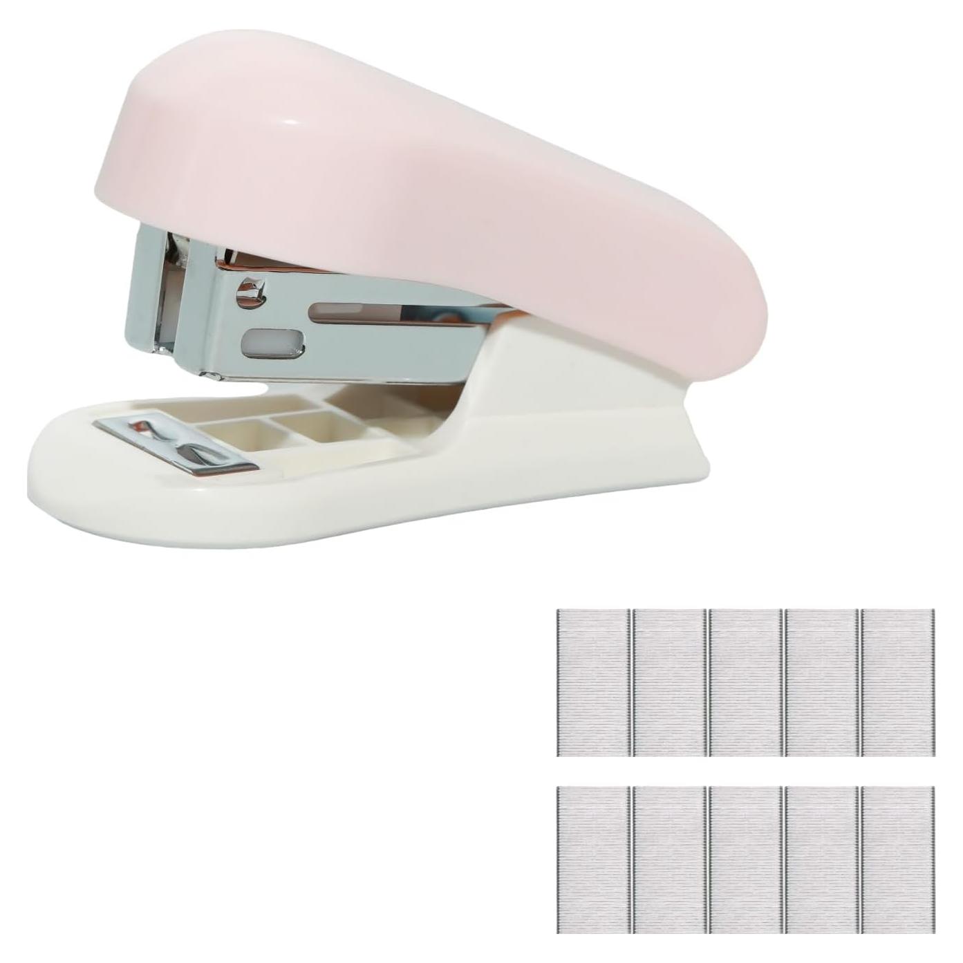 Grapadora Miniatura Lilaly Rosa para Escritorio - 20 Hojas