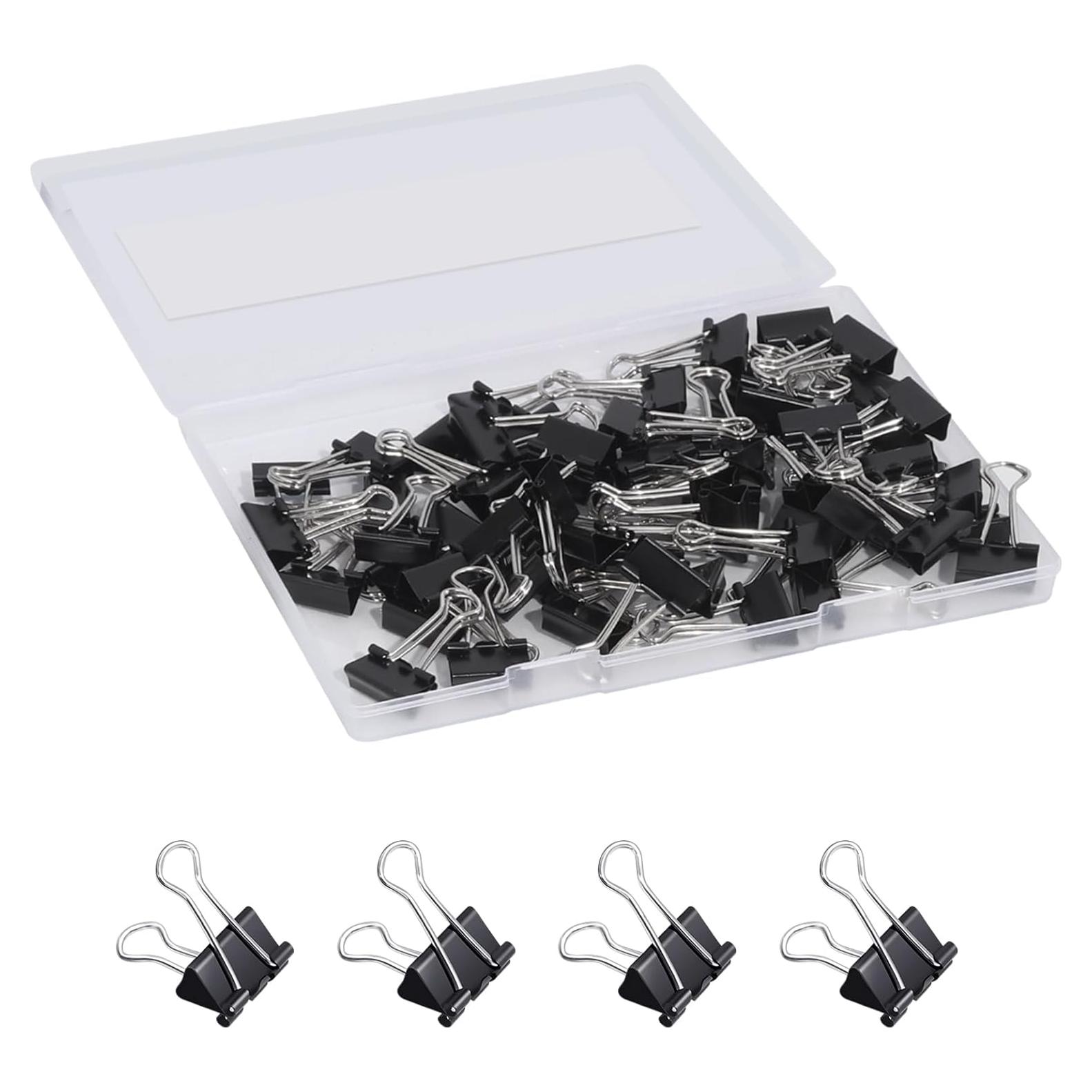 Clips de Carpeta Pequeños Ufmarine 60 Pcs 1.9 cm Negro