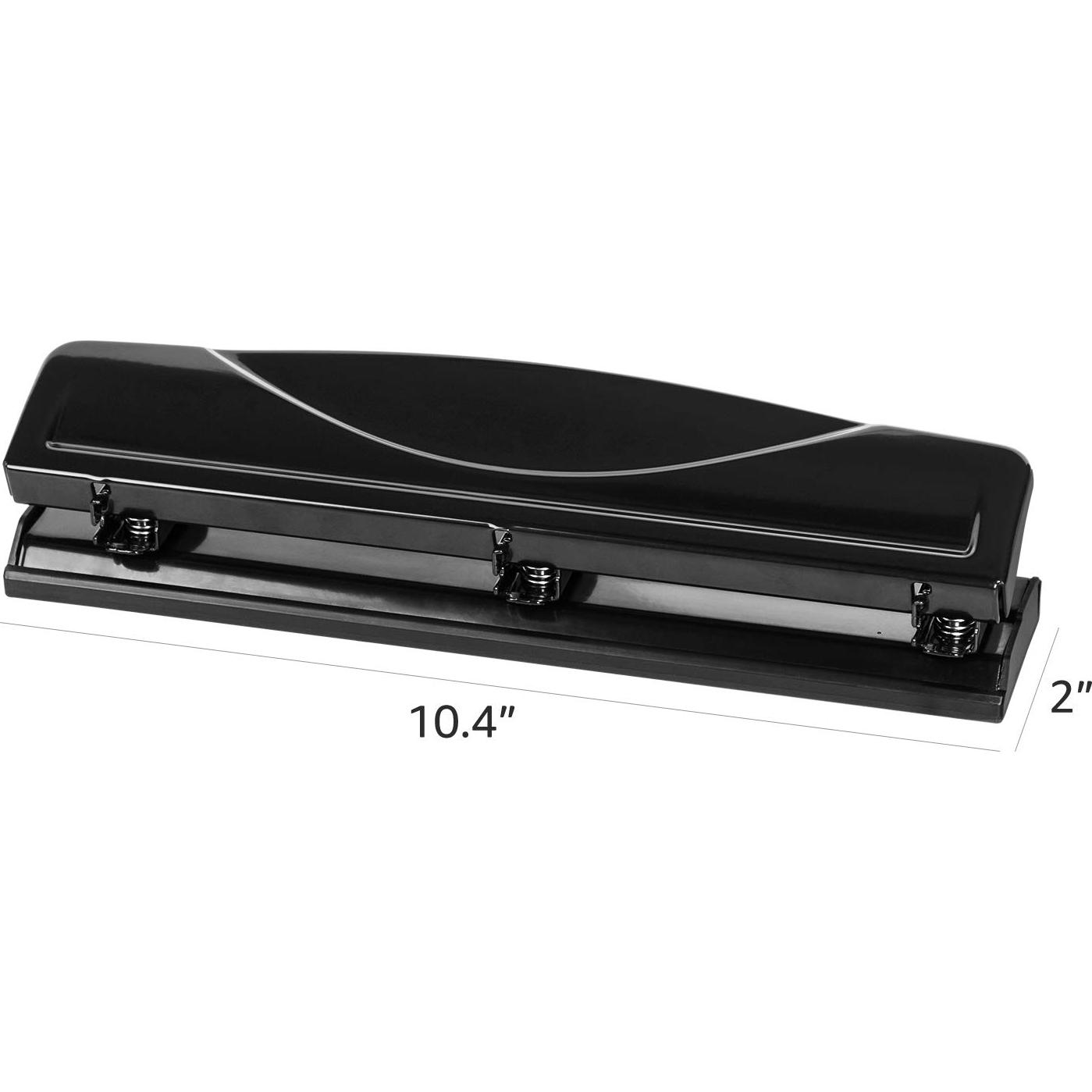 Perforadora de 3 agujeros Amazon Basics, 10 hojas, negra