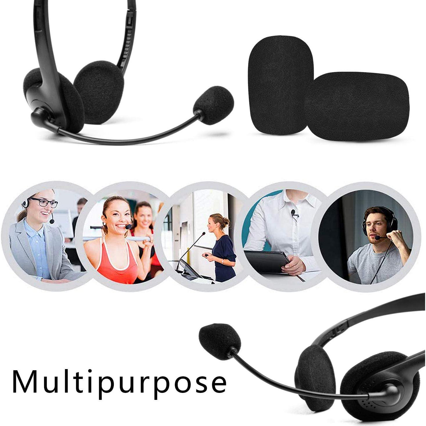 Phinus Filtros de Micrófono de Solapa - 10 Piezas Espuma Negra