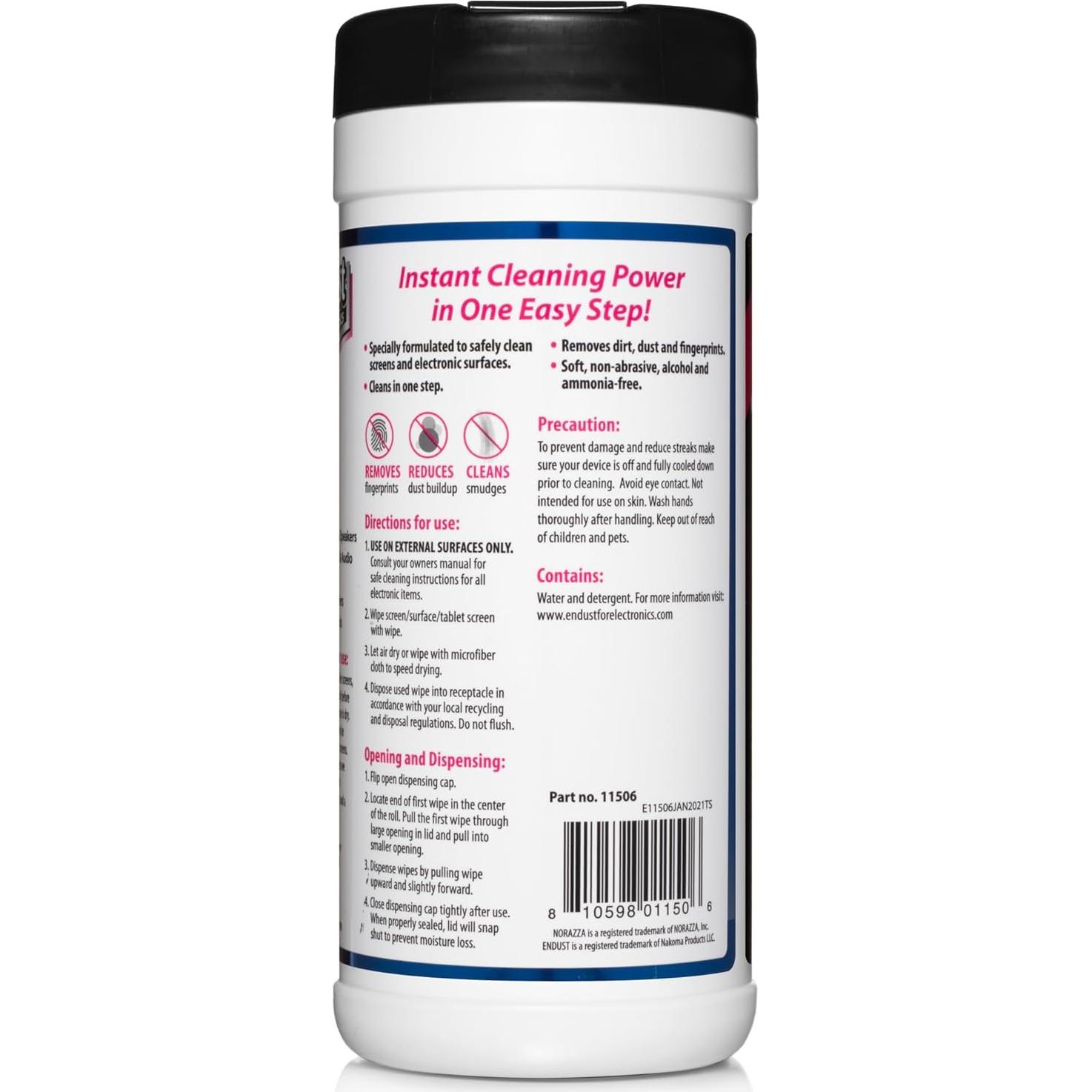 Toallitas de Limpieza Endust para Electrónicos 70 Unidades