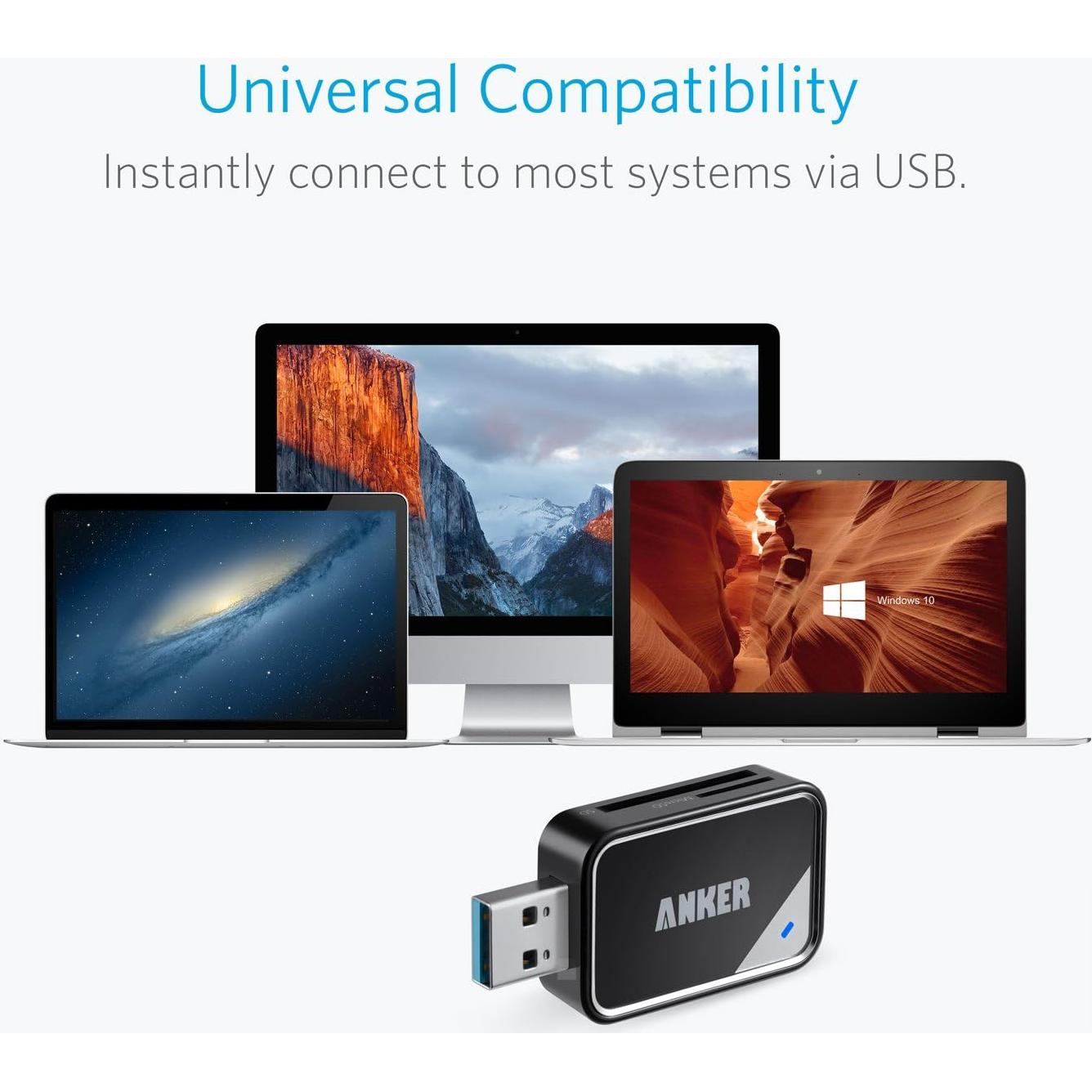 Lector de Tarjetas SD Anker USB 3.0 2-en-1 para Micro SD