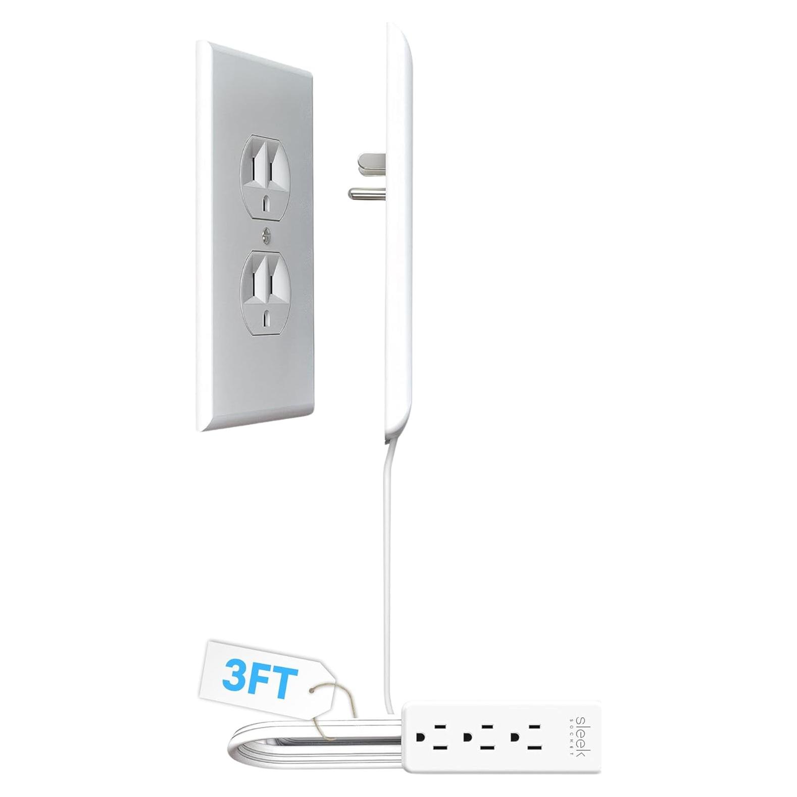 Sleek Socket Concealer de Enchufe Ultra Delgado 3 pies