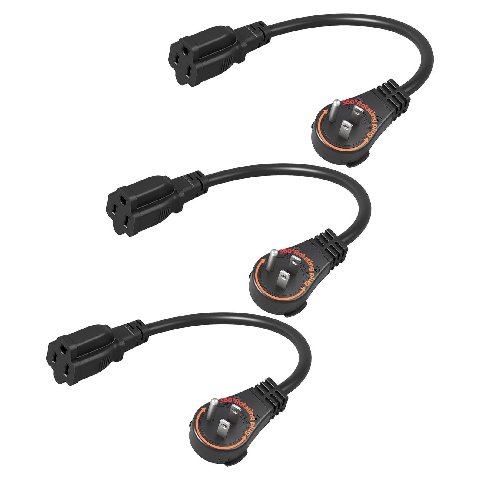 Cable de Extensión DEWENWILS 1 Pie Enchufe Plano Rotatorio 15A