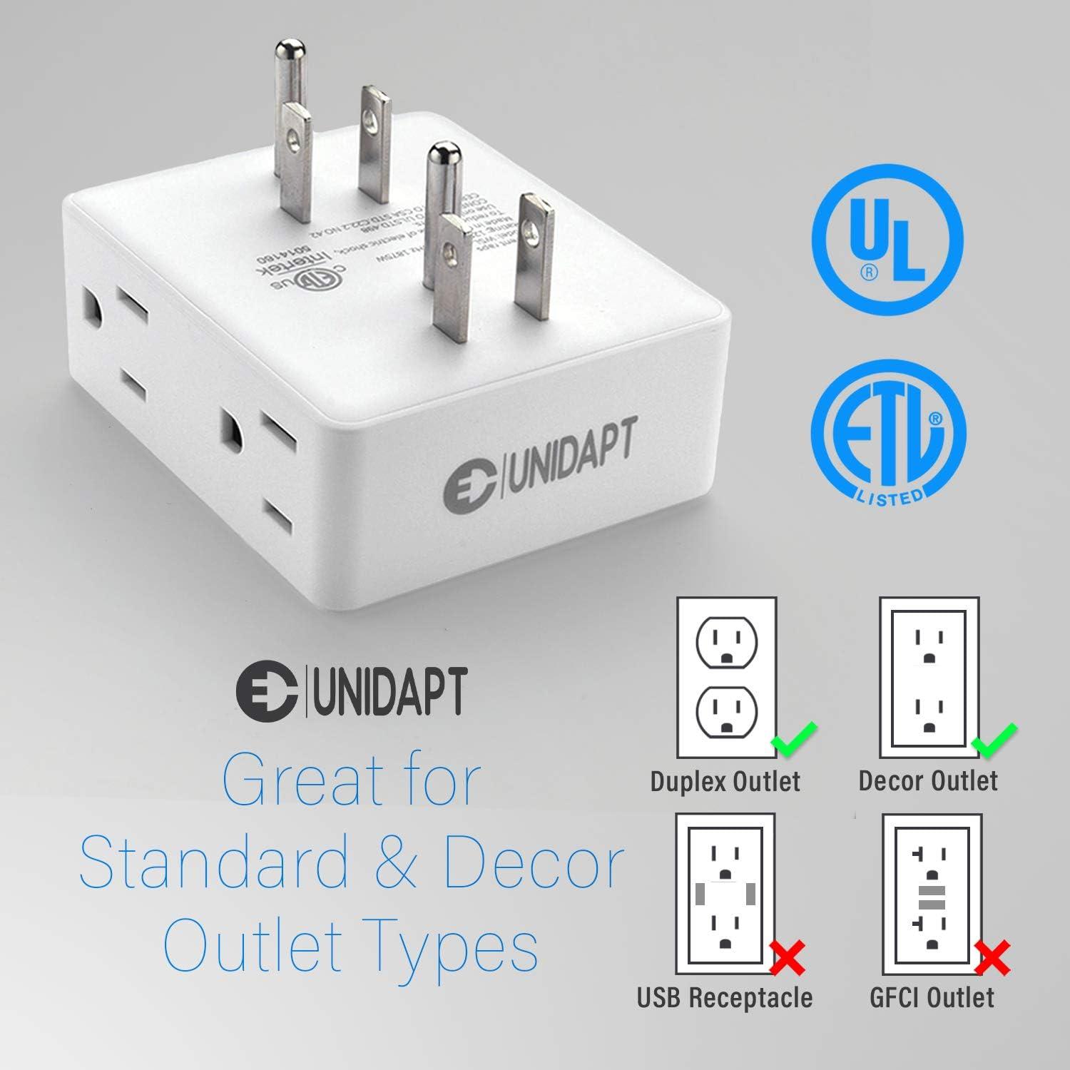 Divisor de Enchufe Múltiple Unidapt 6 Tomas AC Blanco