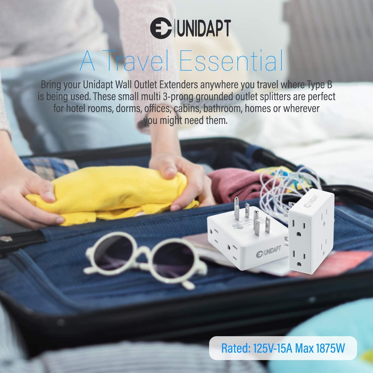 Divisor de Enchufe Múltiple Unidapt 6 Tomas AC Blanco