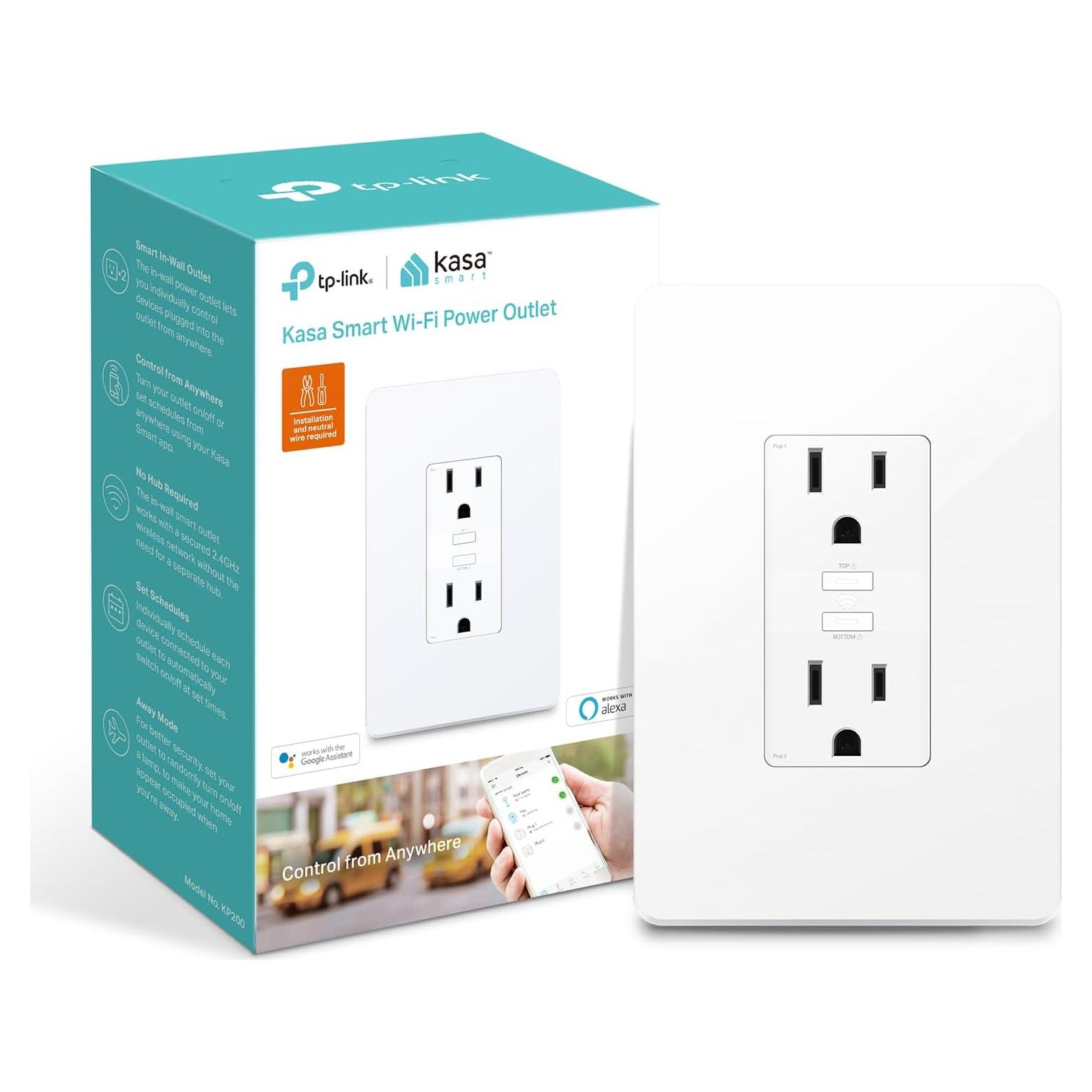 Enchufe Inteligente Kasa Smart KP200 Wi-Fi Control Remoto