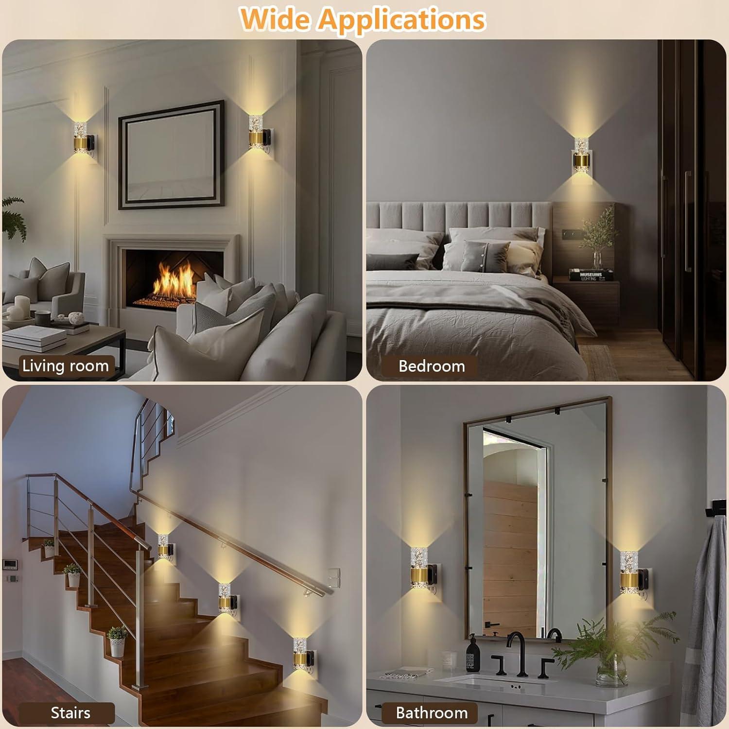 Luz Nocturna LED Enchufable Fuligent 3000K Ajustable - 2 Piezas