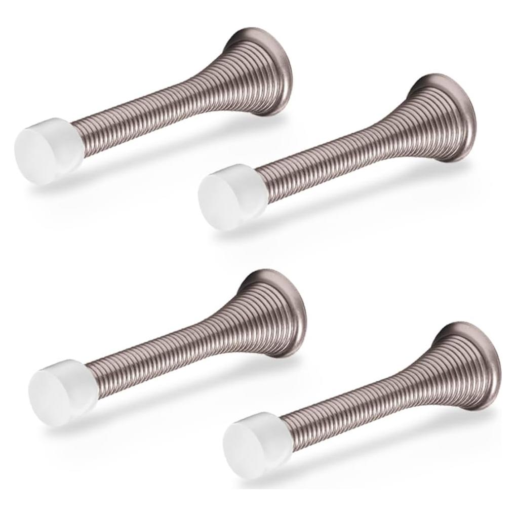 Topes de puerta de resorte FIGO HOME - Paquete de 4 - Niquel