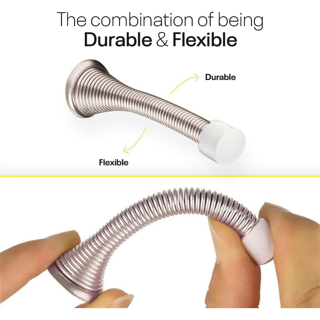 Topes de puerta de resorte FIGO HOME - Paquete de 4 - Niquel