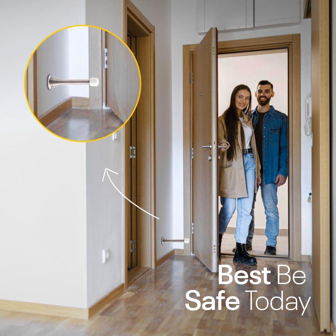 Topes de puerta de resorte FIGO HOME - Paquete de 4 - Niquel