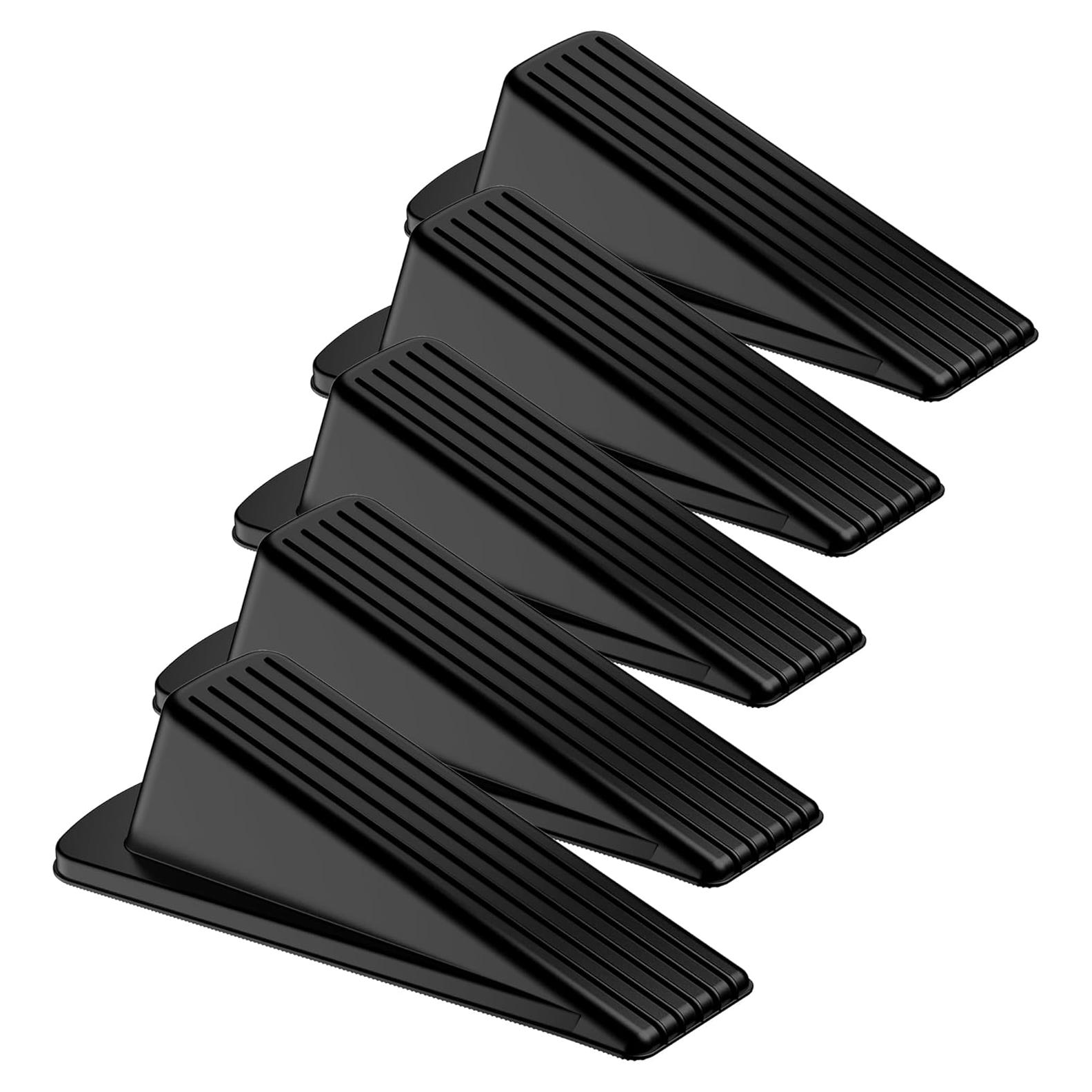 Topes de Puerta de Goma Crosize - 5 Paquete Antideslizante Negro