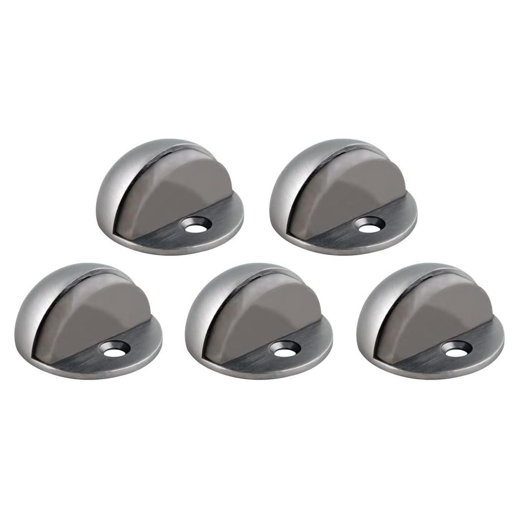 Topes de Puerta Design House, Zinc Satinado, Paquete de 5