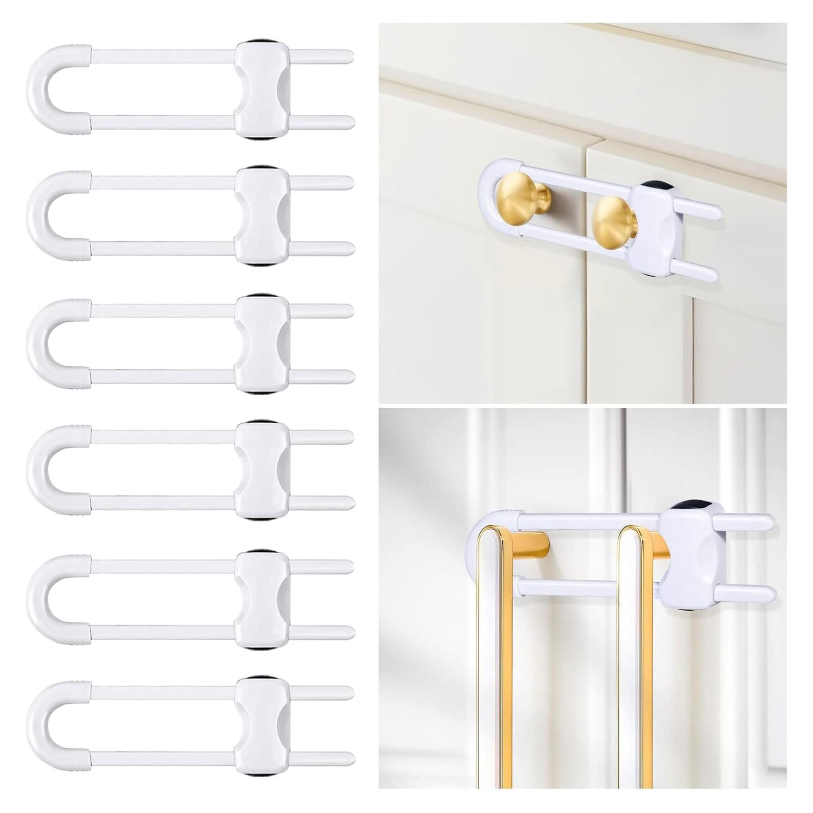 6 Cerraduras Deslizantes Modacraft para Gabinetes Blancas