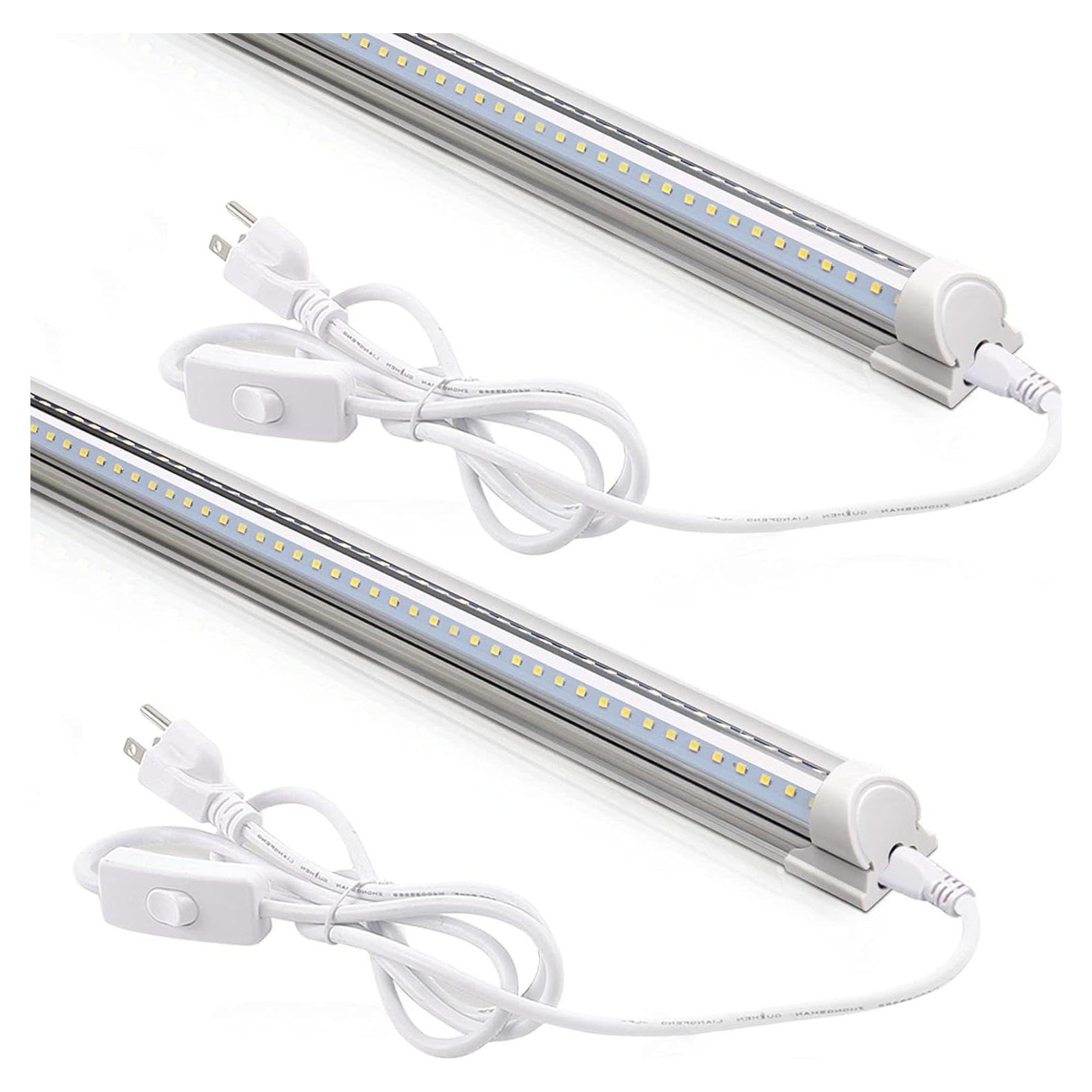 Luces LED T8 Barrina 2FT 20W 3000LM 5000K - 2 Paquetes