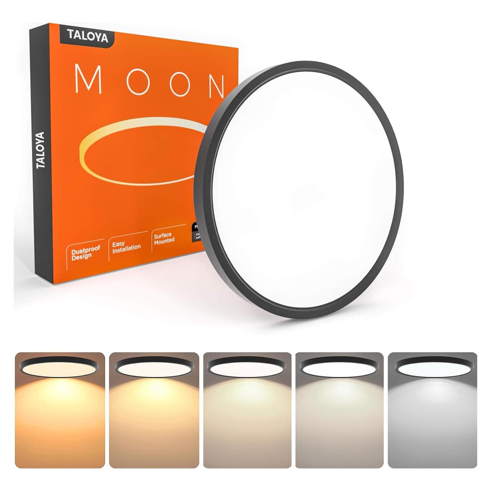 Luz de Techo LED Taloya Negra 30 cm 20W 5 Temperaturas