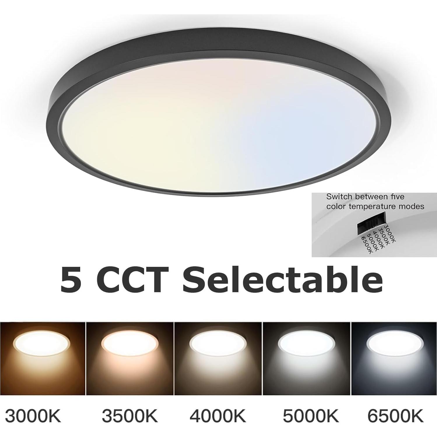 Luz de Techo LED Taloya Negra 30 cm 20W 5 Temperaturas