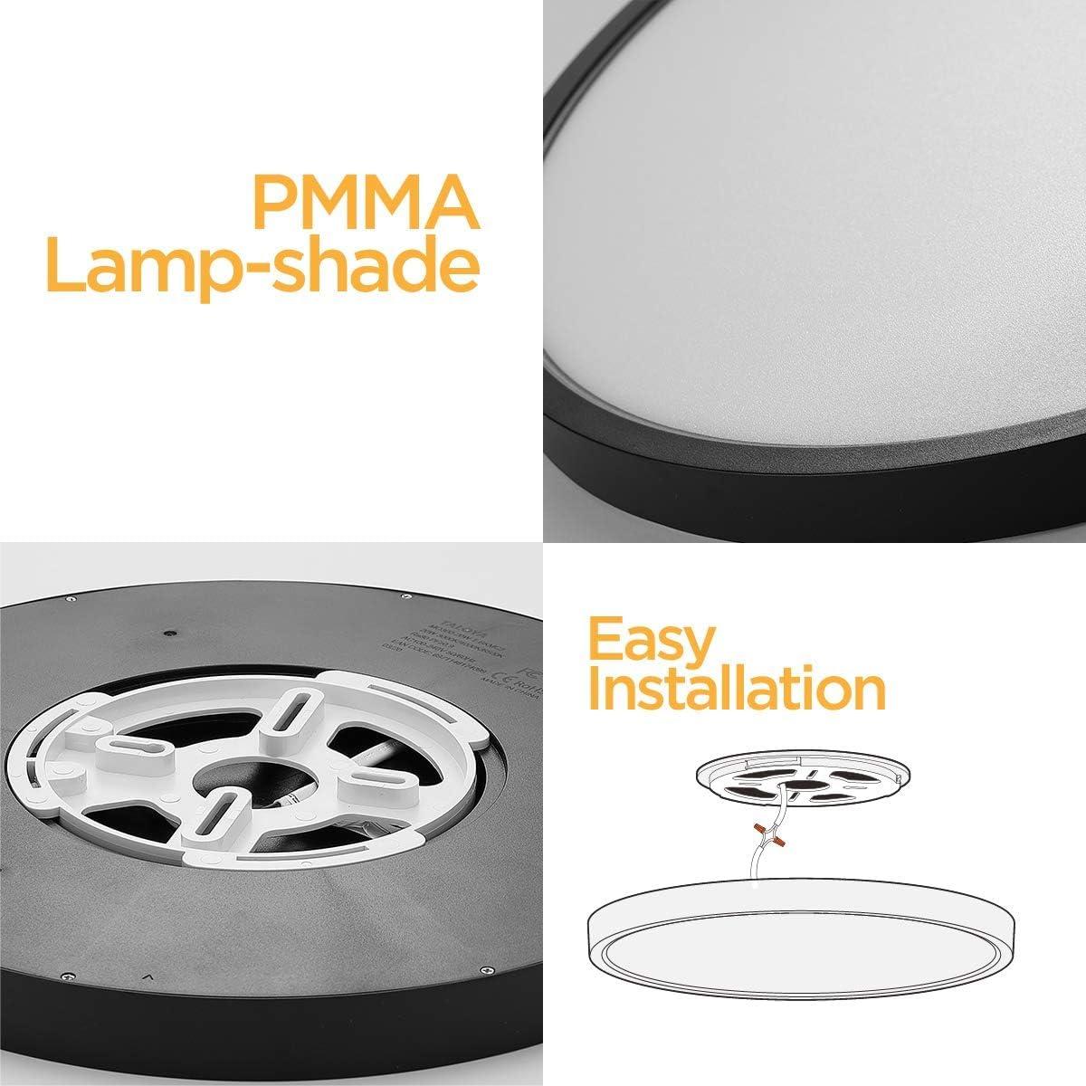 Luz de Techo LED Taloya Negra 30 cm 20W 5 Temperaturas