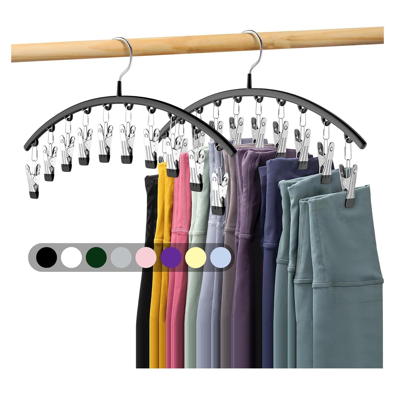 Organizador de Leggings Volnamal 2 Piezas Negro con 10 Clips
