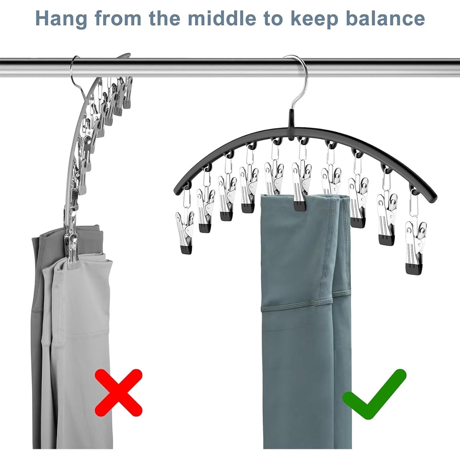 Organizador de Leggings Volnamal 2 Piezas Negro con 10 Clips