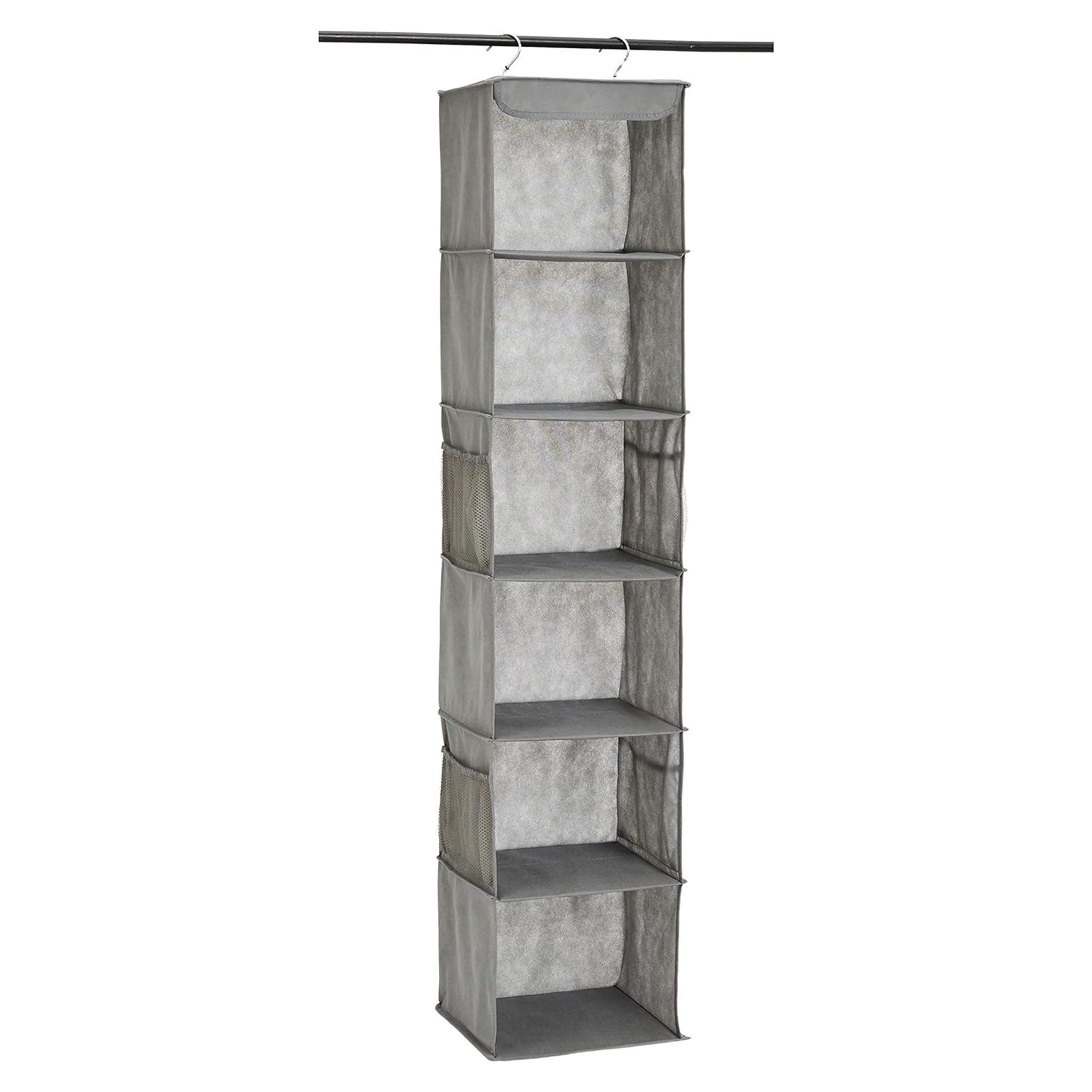 Organizador de Closet Colgante Amazon Basics 6 Niveles Gris