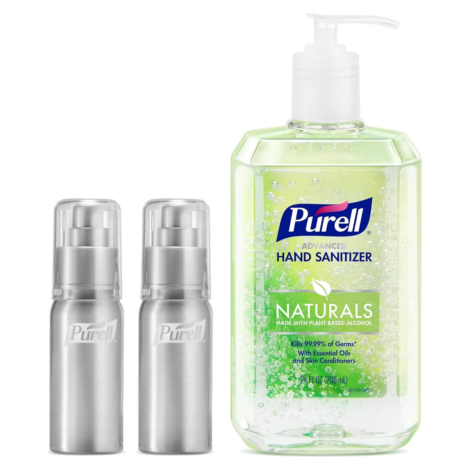 Kit Desinfectante de Manos PURELL Naturals 24 oz + 2 Botellas 59 ml