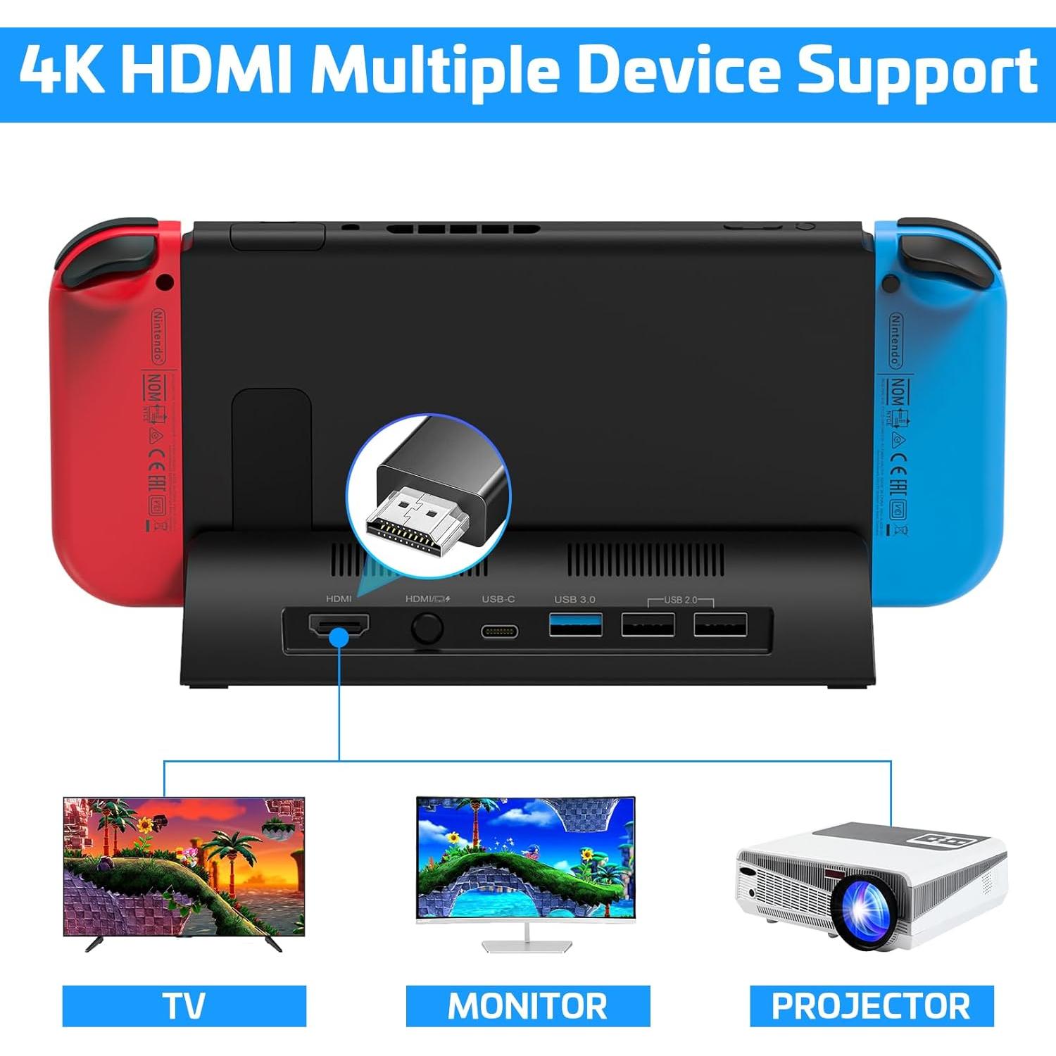 Dock para TV Nintendo Switch KEKUCULL 4K HDMI USB-C