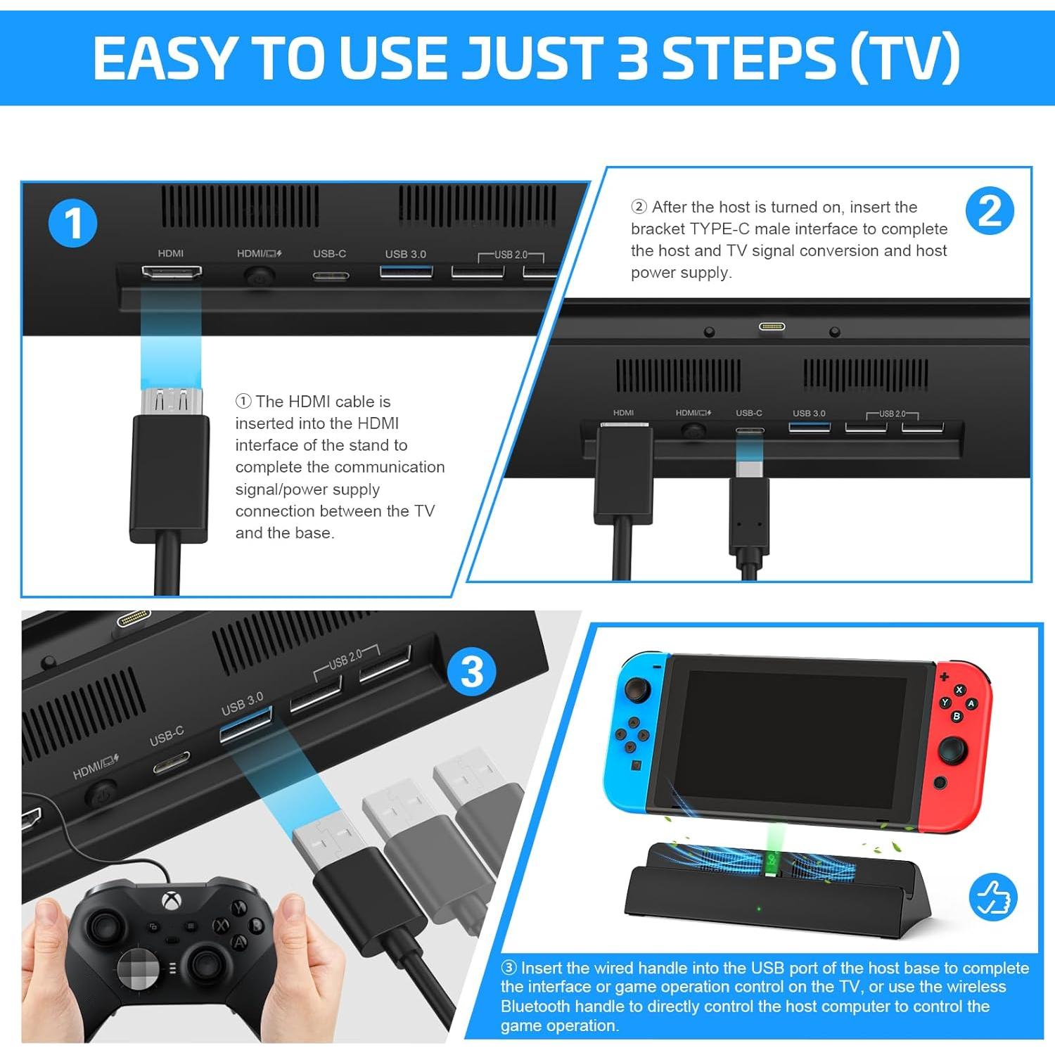 Dock para TV Nintendo Switch KEKUCULL 4K HDMI USB-C