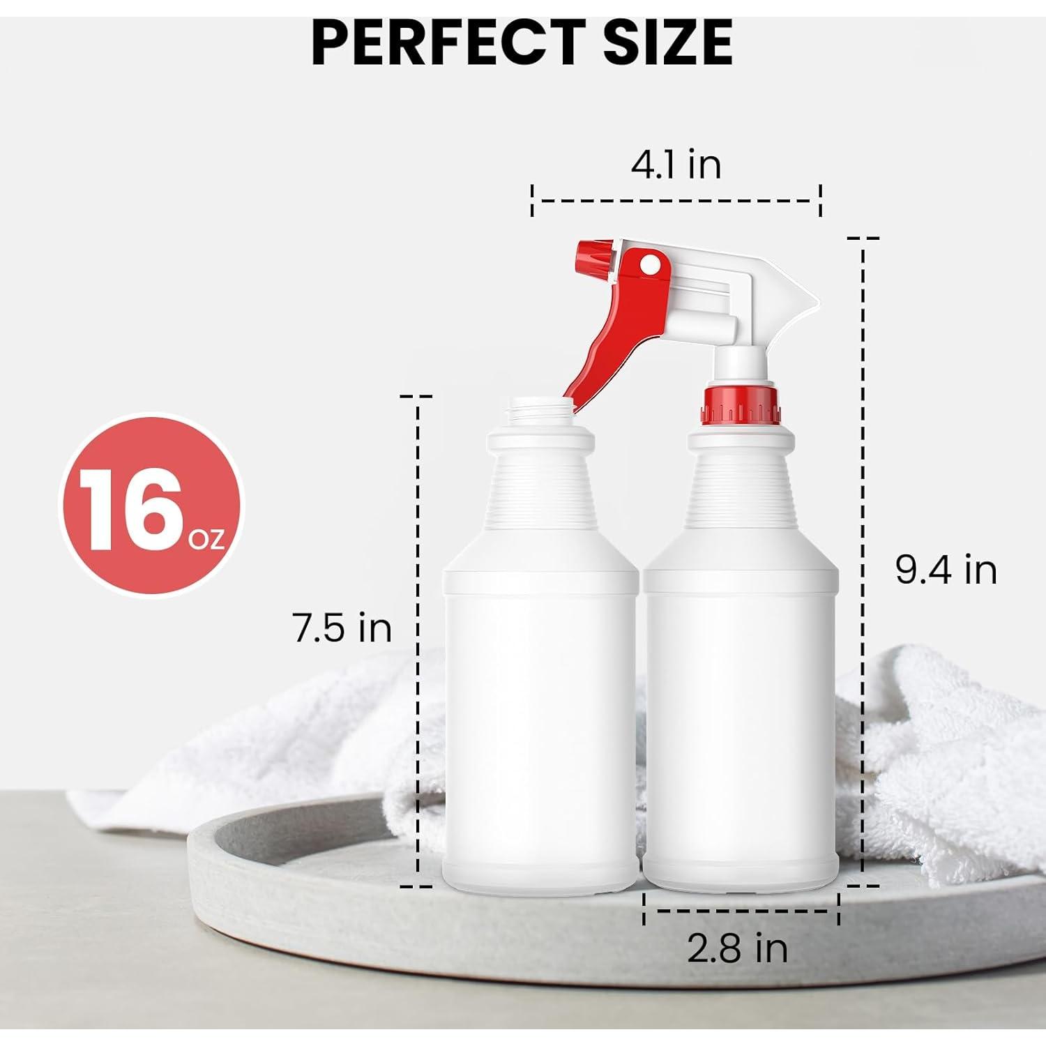 Botellas de Spray LiBa 473ml - Paquete de 4, Boquilla Ajustable