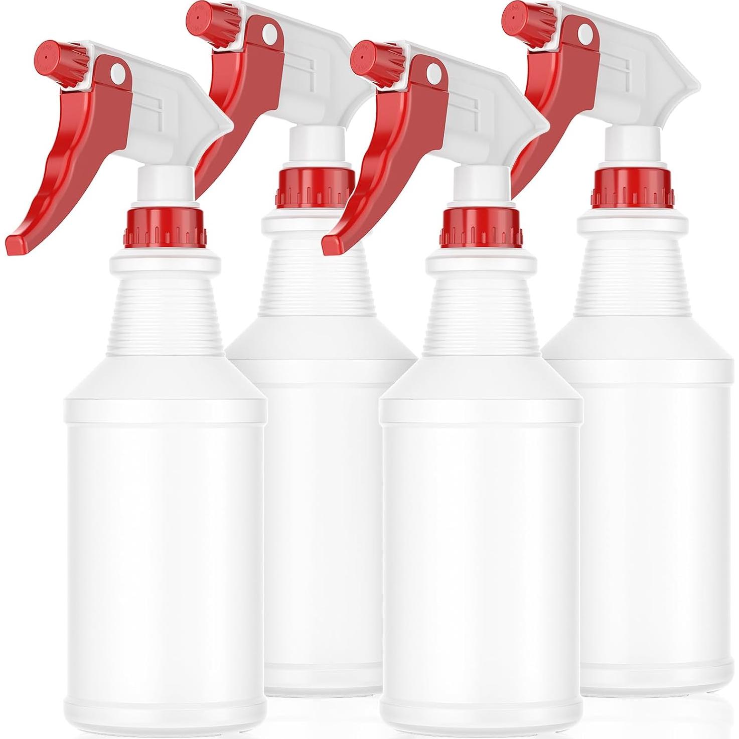 Botellas de Spray LiBa 473ml - Paquete de 4, Boquilla Ajustable