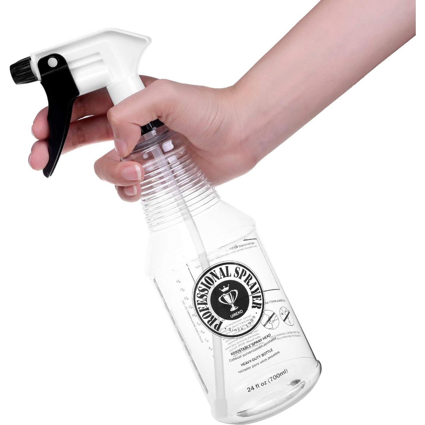 Botellas de Spray Uineko 24oz 3 Paquete Ajustables Transparentes