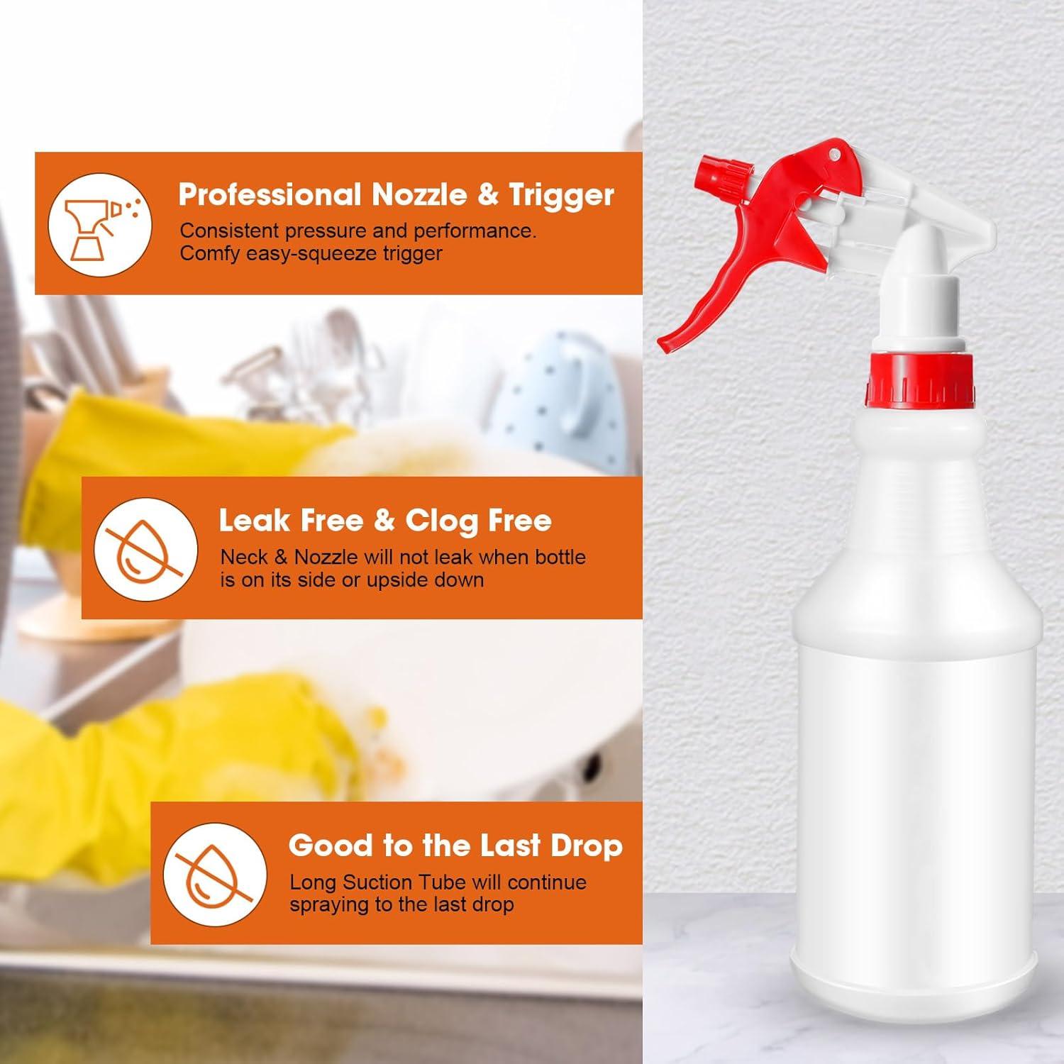 Botellas de Spray Reutilizables Eccliy 12 Pcs 473 ml Rojo