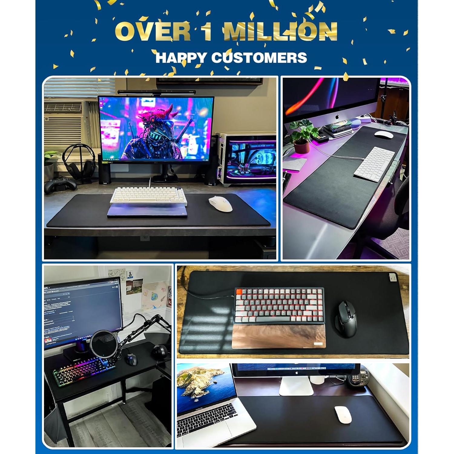 Almohadilla de Ratón KTRIO XL 80x30cm Negra Antideslizante