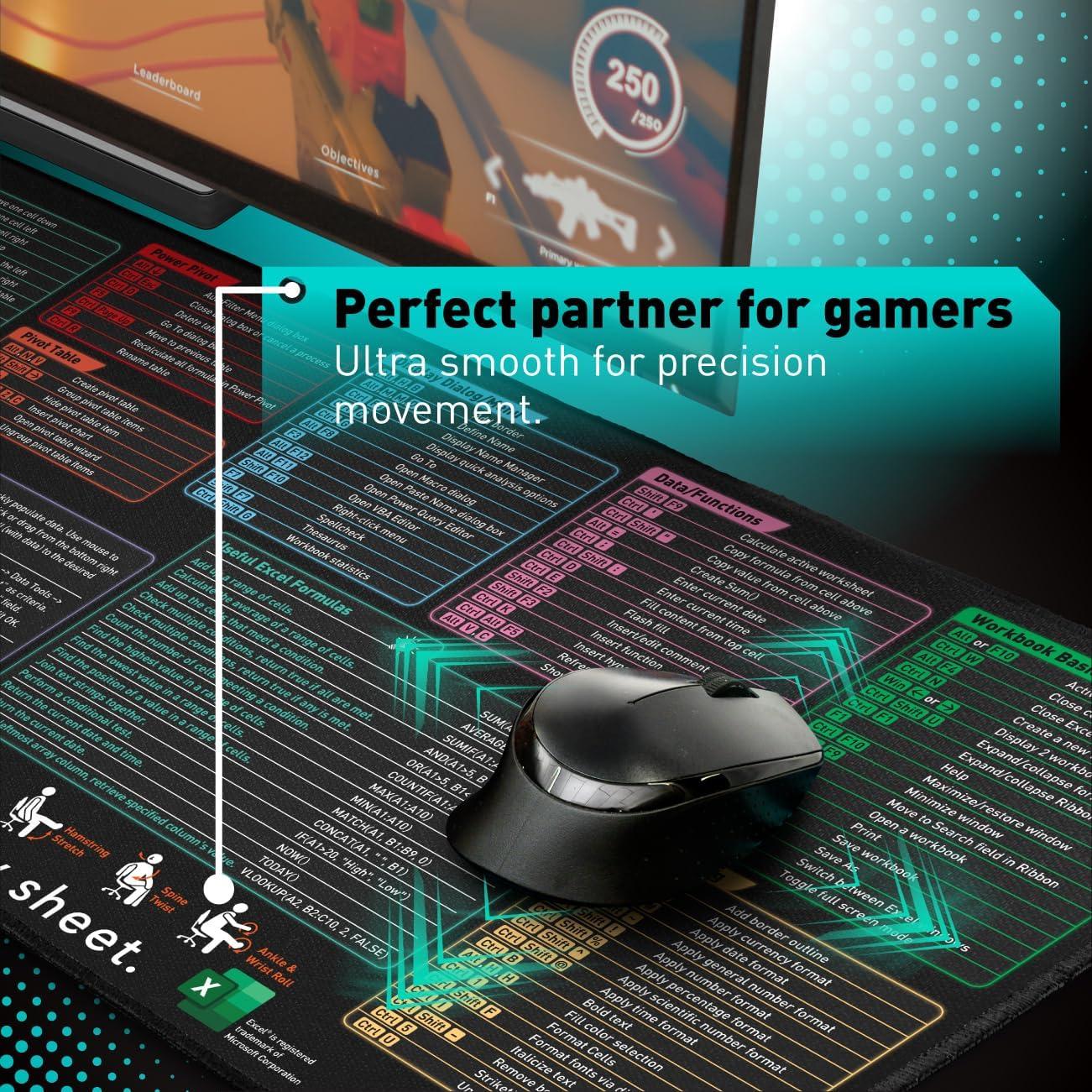 Alfombrilla de Ratón XL Glittery Garden - Atajos de Excel 800x300mm