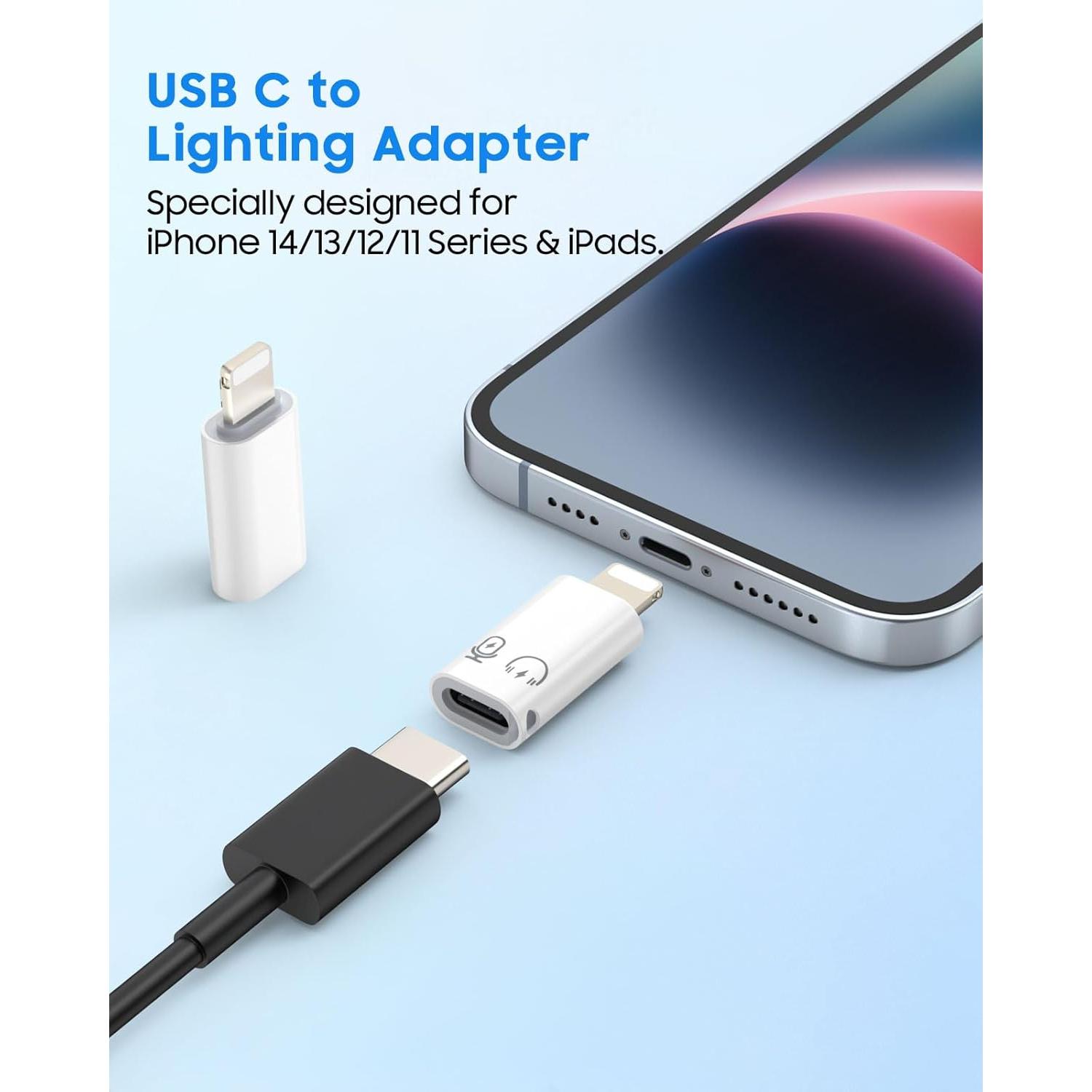Adaptador MoKo USB C a Lightning para iPhone y iPad