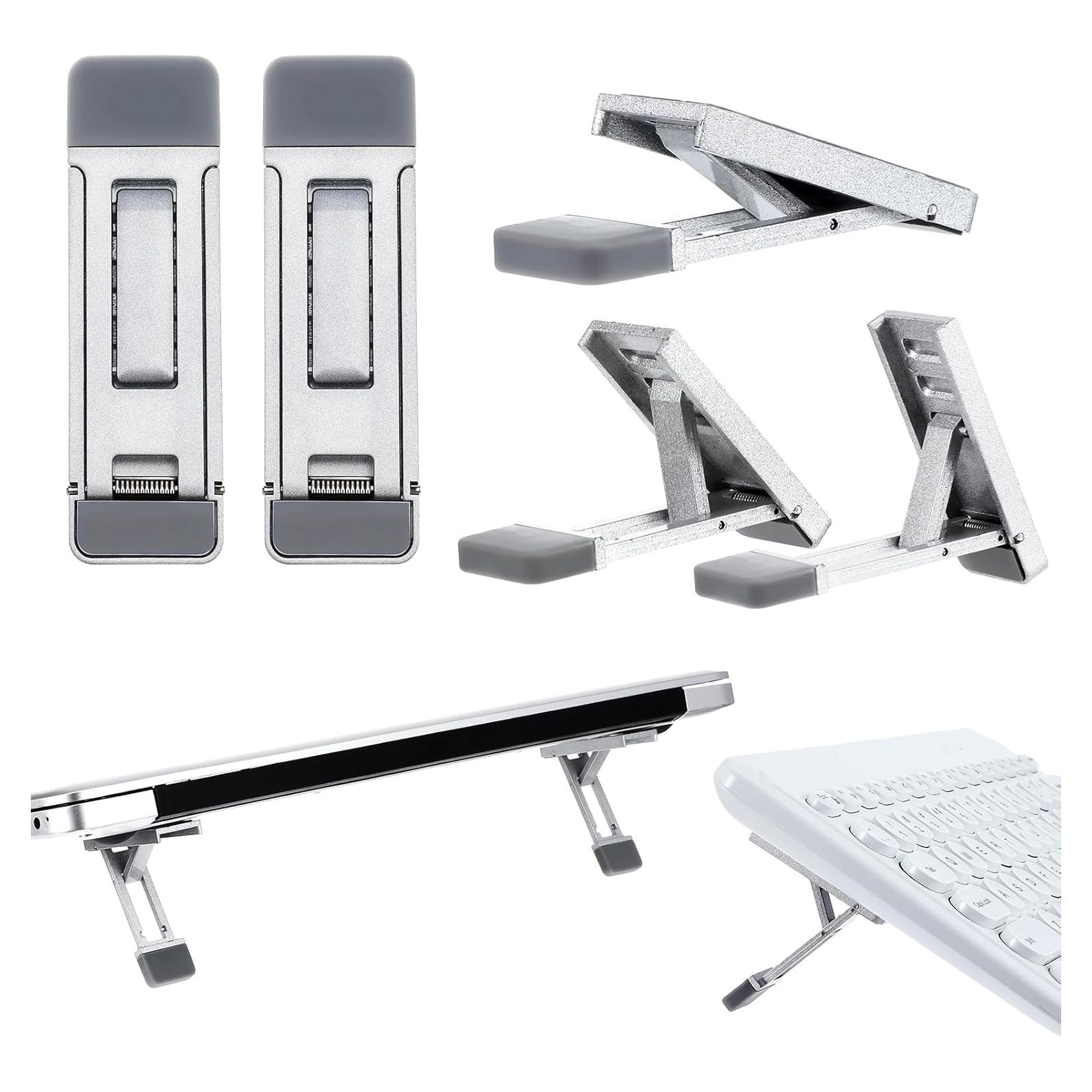 Soporte de Laptop Mini AOZUO Plata Plegable 3 Niveles Ajustables