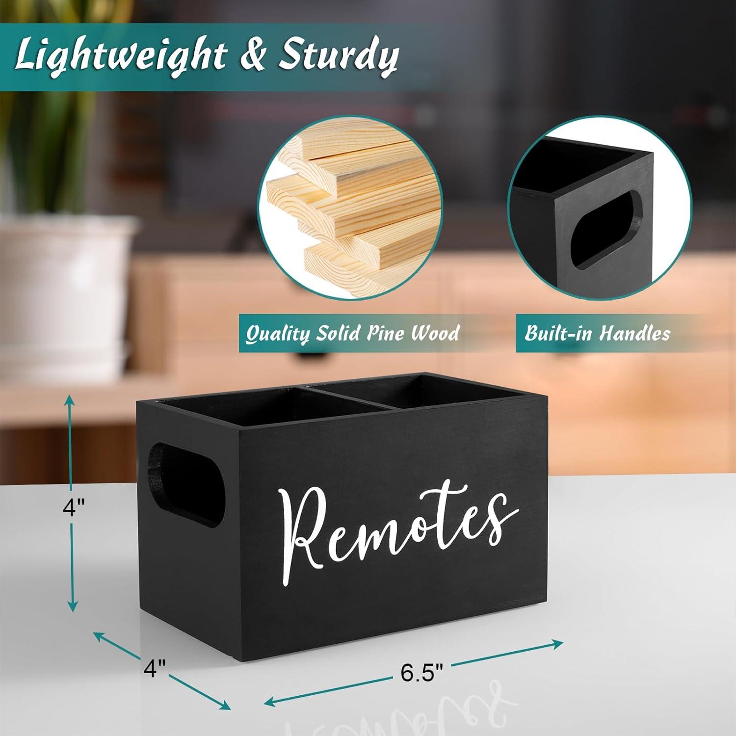 Soporte de Control Remoto DRASTAR Negro 2 Compartimentos Madera