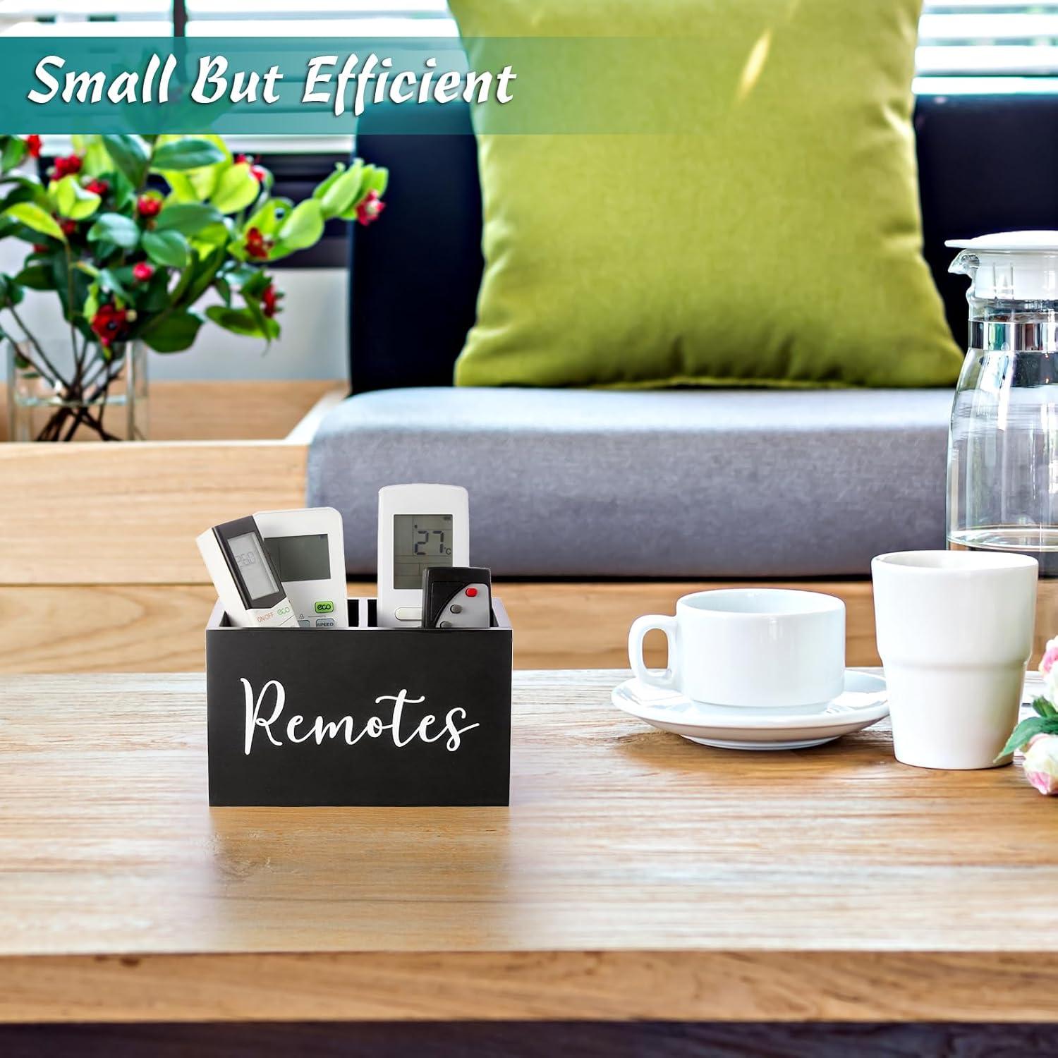 Soporte de Control Remoto DRASTAR Negro 2 Compartimentos Madera