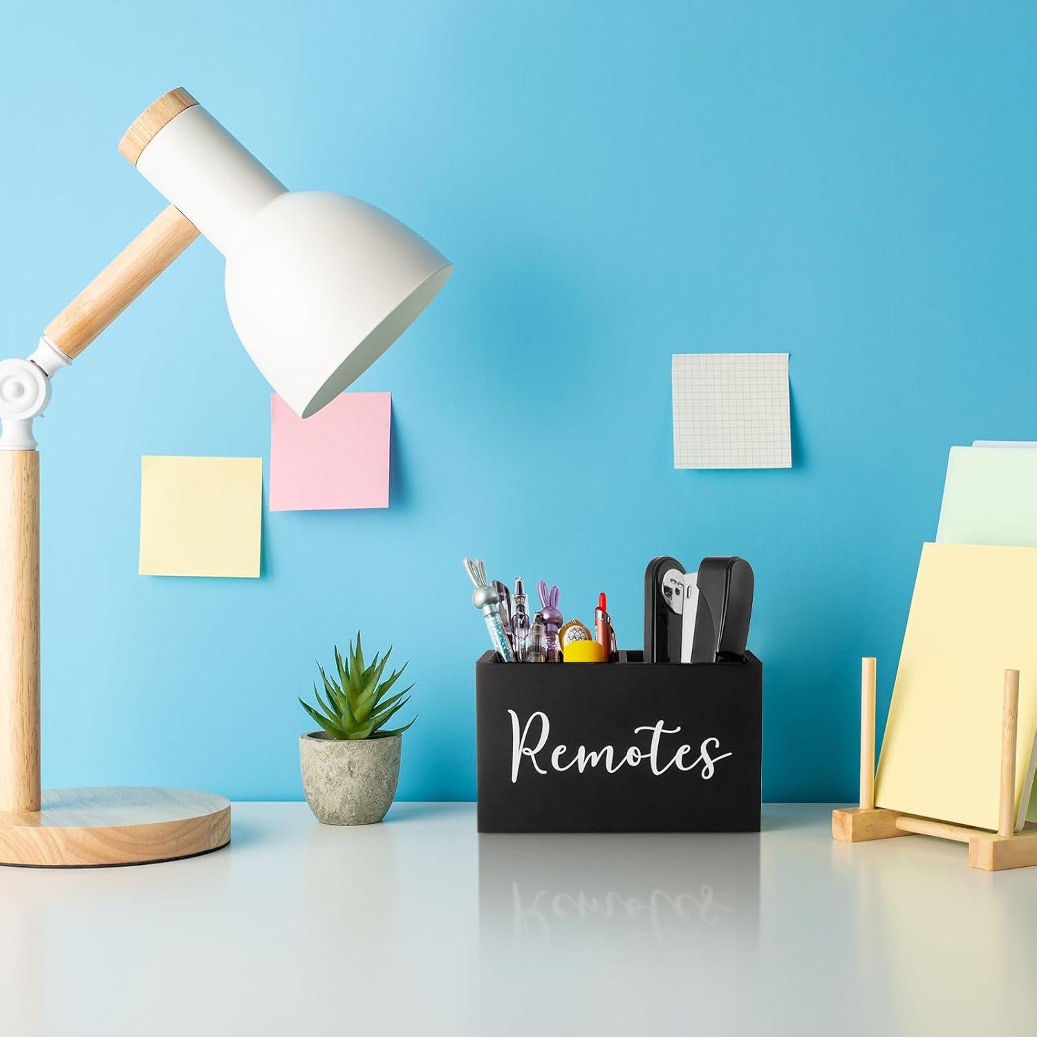 Soporte de Control Remoto DRASTAR Negro 2 Compartimentos Madera