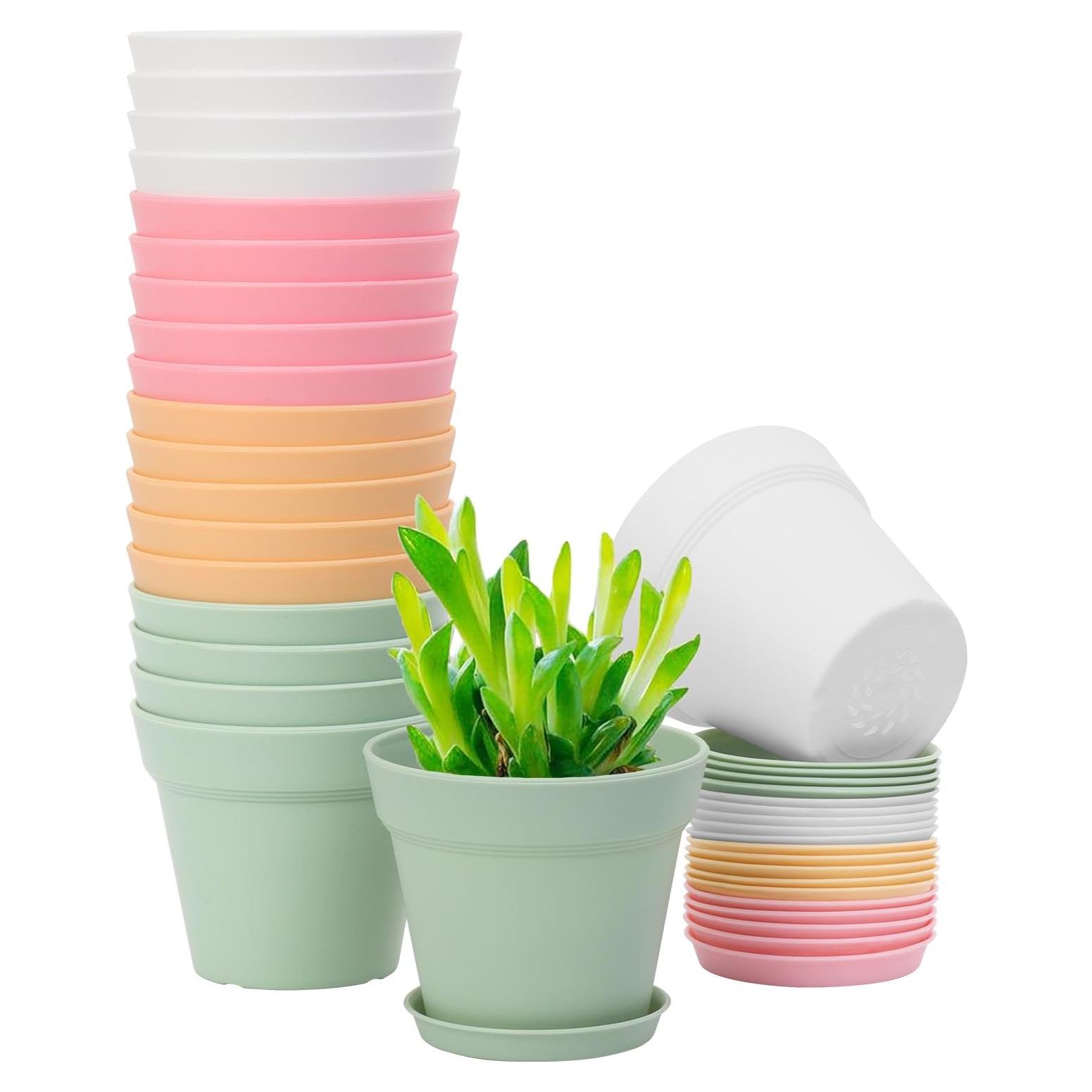 GARDIFE Paquete de 20 macetas redondas de 10 cm para interior