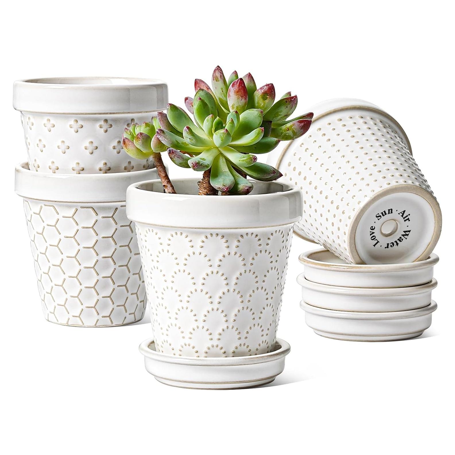 Macetas Cerámicas para Suculentas LE TAUCI - Set de 4, 7.6 cm